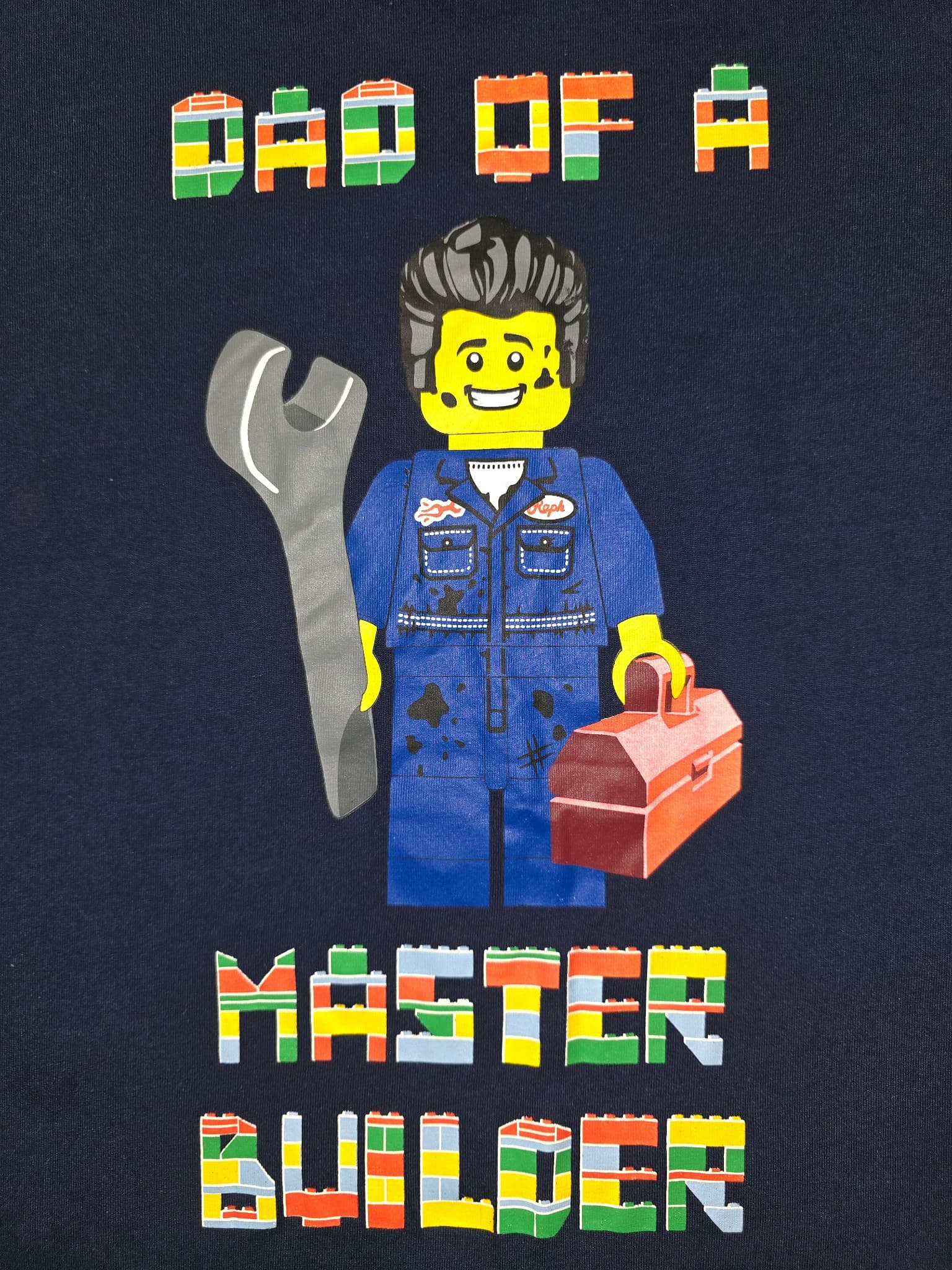 LEGO Graphic T-Shirt Dad Of A Master Builder Navy Blue Men's 3XL — photo 2 of 4