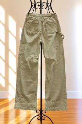 Lioness High-Waisted Wide-Leg Cargo Pants Olive Green Women's L — photo 2 of 4