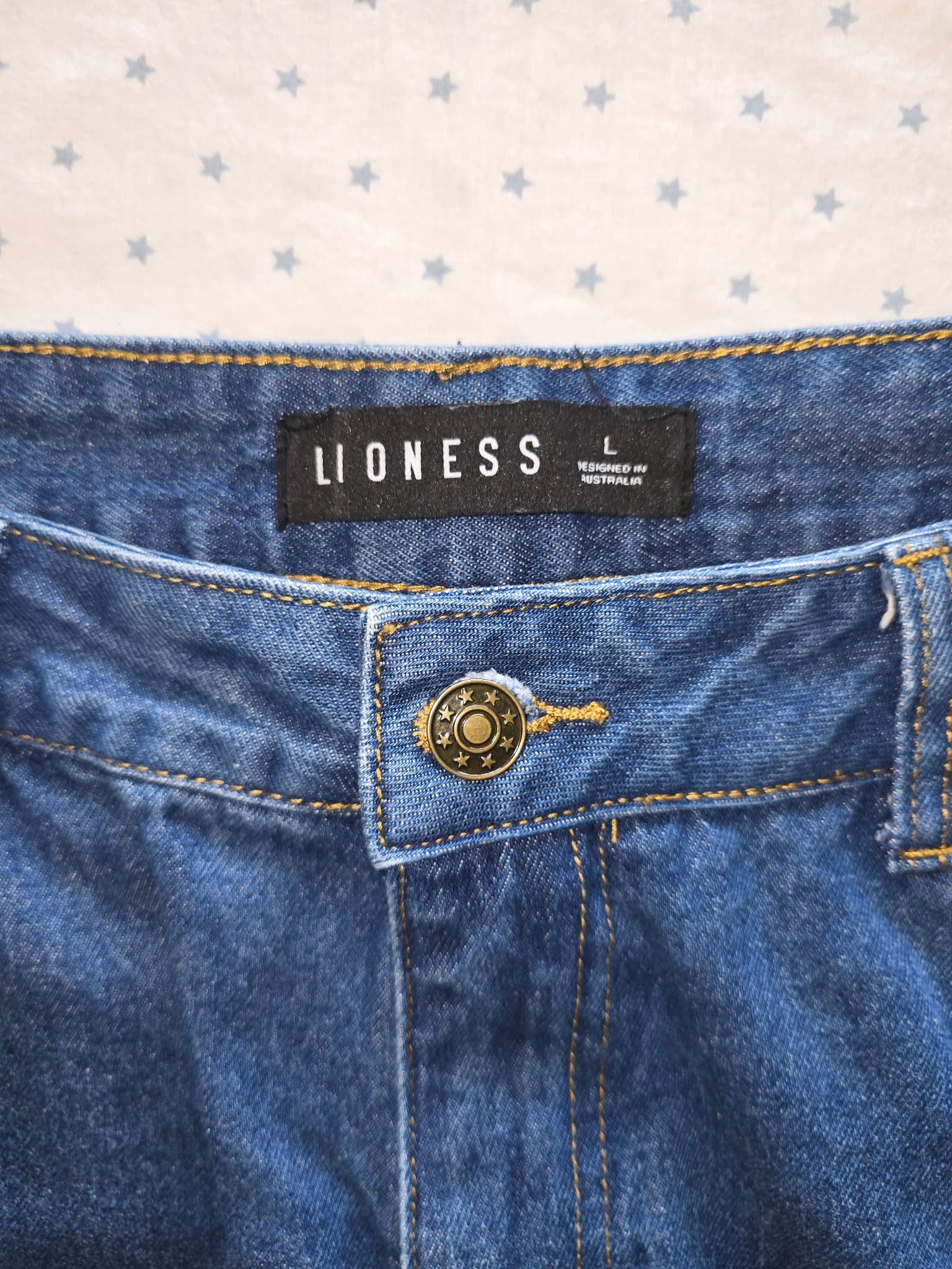 Lioness Wide Leg Denim Jeans Blue Women's L — photo 3 of 5