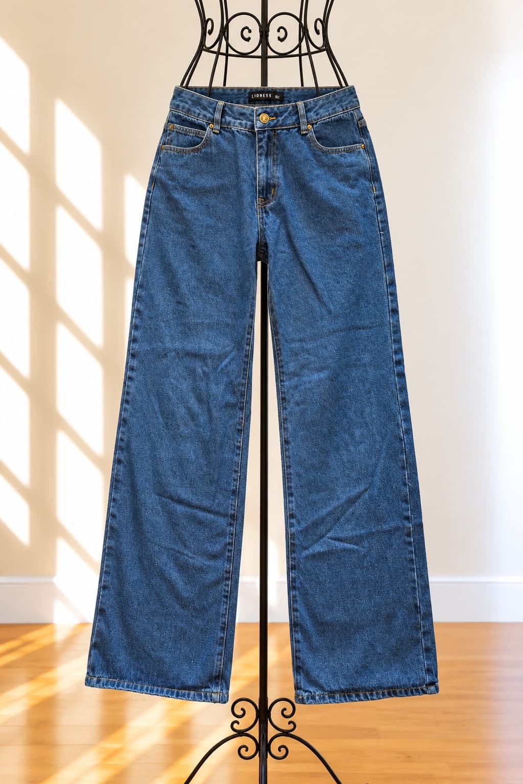 Lioness Wide Leg Denim Jeans Blue Women's L — photo 2 of 5