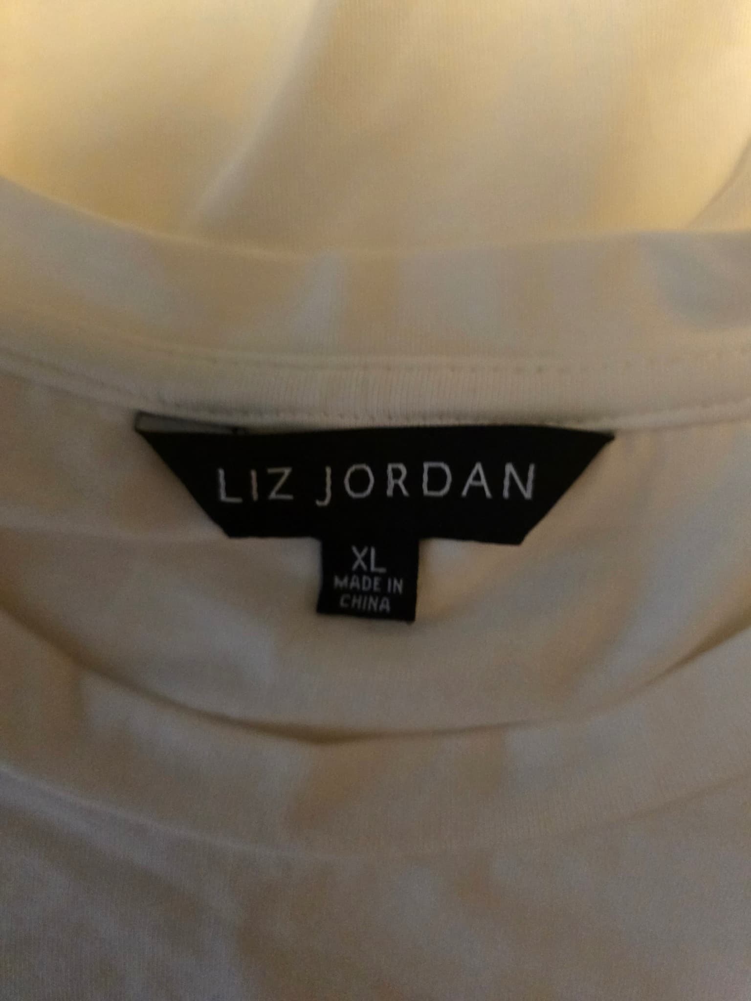 Liz Jordan Blouse Ruffle Bib Detail White Women's XL — photo 3 of 4