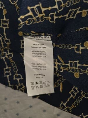 Liz Jordan Button-Up Blouse Chain Print Navy Gold Women's 16 — photo 5 of 5