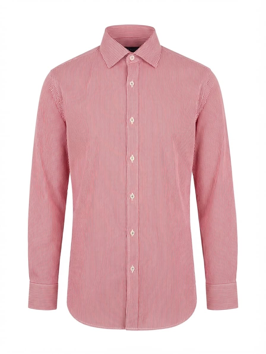 M.J. Bale Dress Shirt Super Slim Striped Red and White Men's 41 — photo 1 of 7