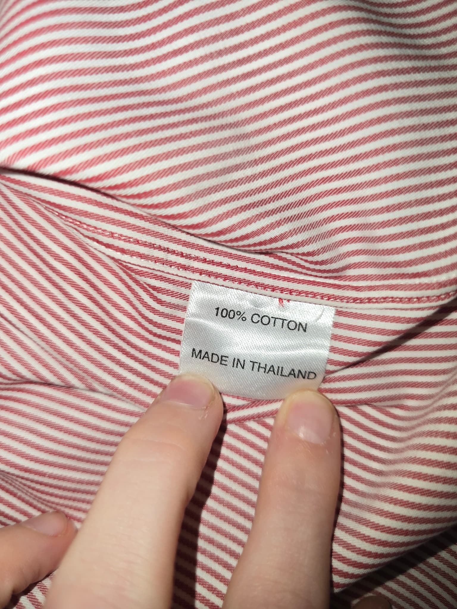 M.J. Bale Dress Shirt Super Slim Striped Red and White Men's 41 — photo 6 of 7
