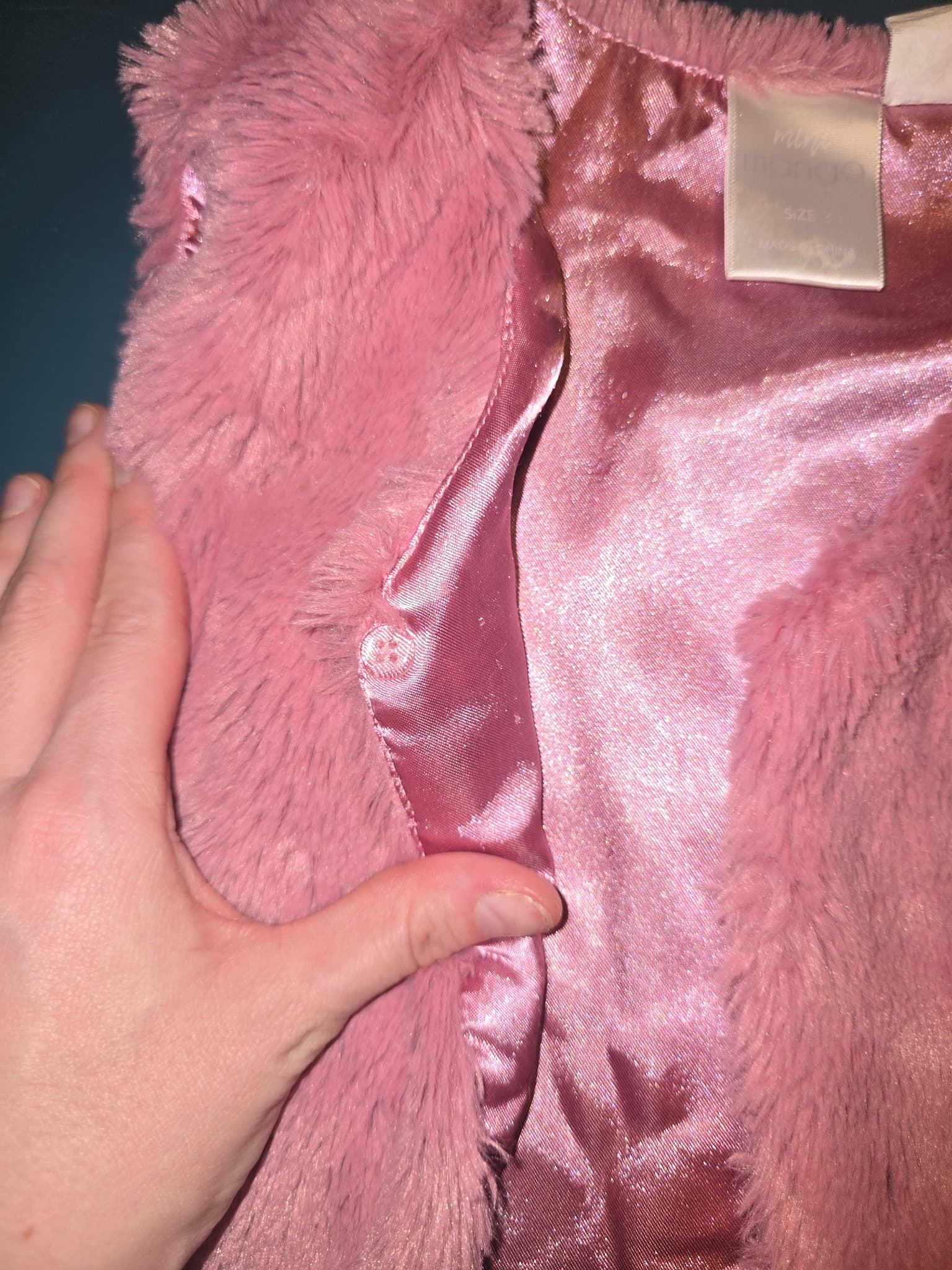 Mango Faux Fur Vest Pink Girls 3 — photo 2 of 4
