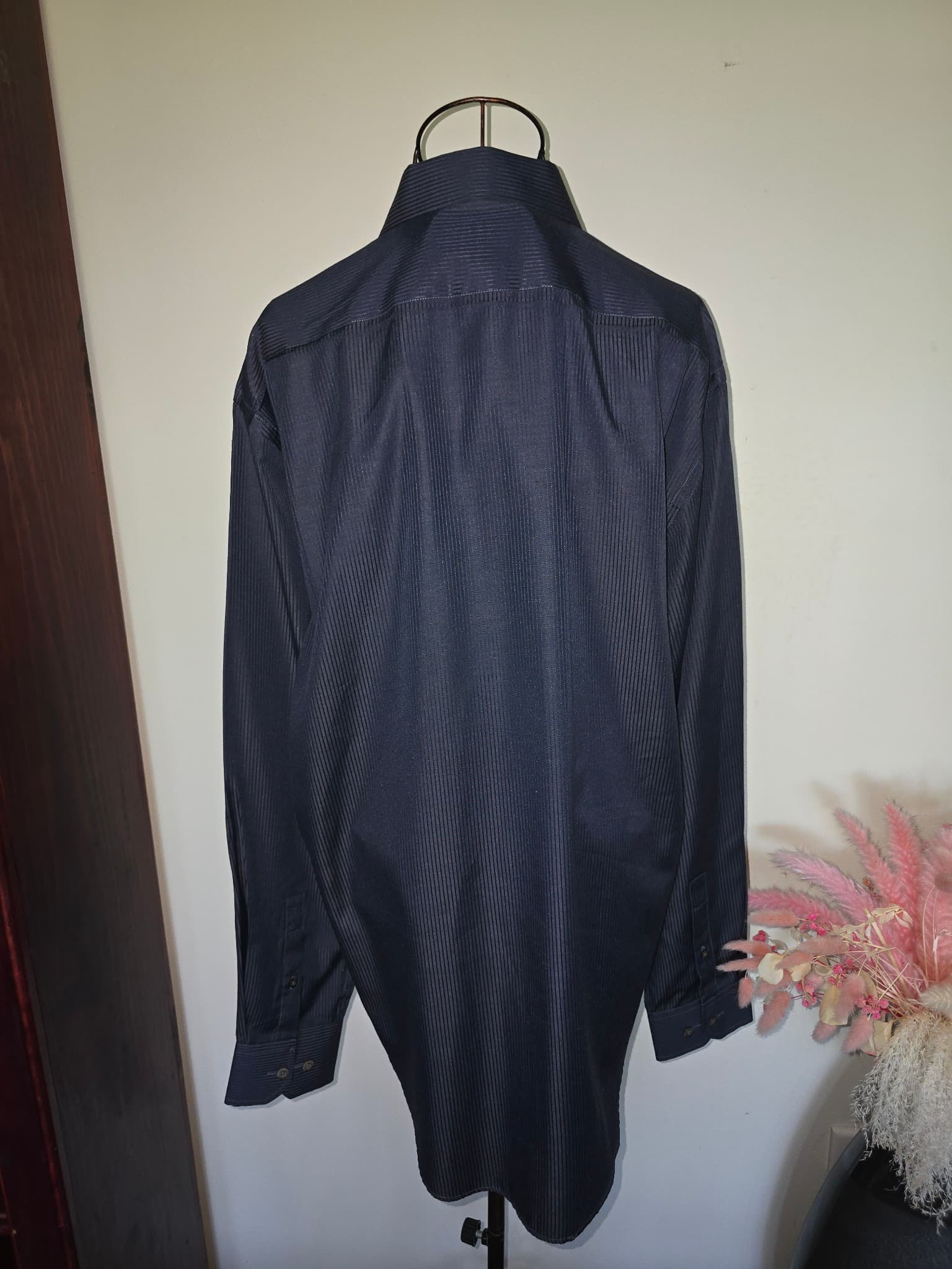 Maurio Dress Shirt Pinstripe Button-Down Black Men's XL — photo 7 of 7