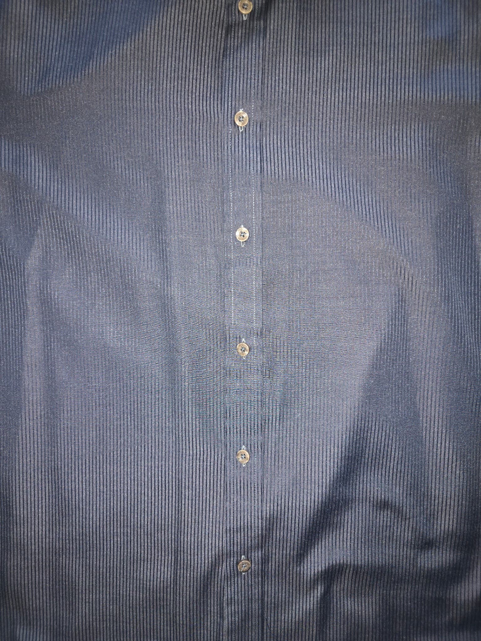 Maurio Dress Shirt Pinstripe Button-Down Black Men's XL — photo 4 of 7