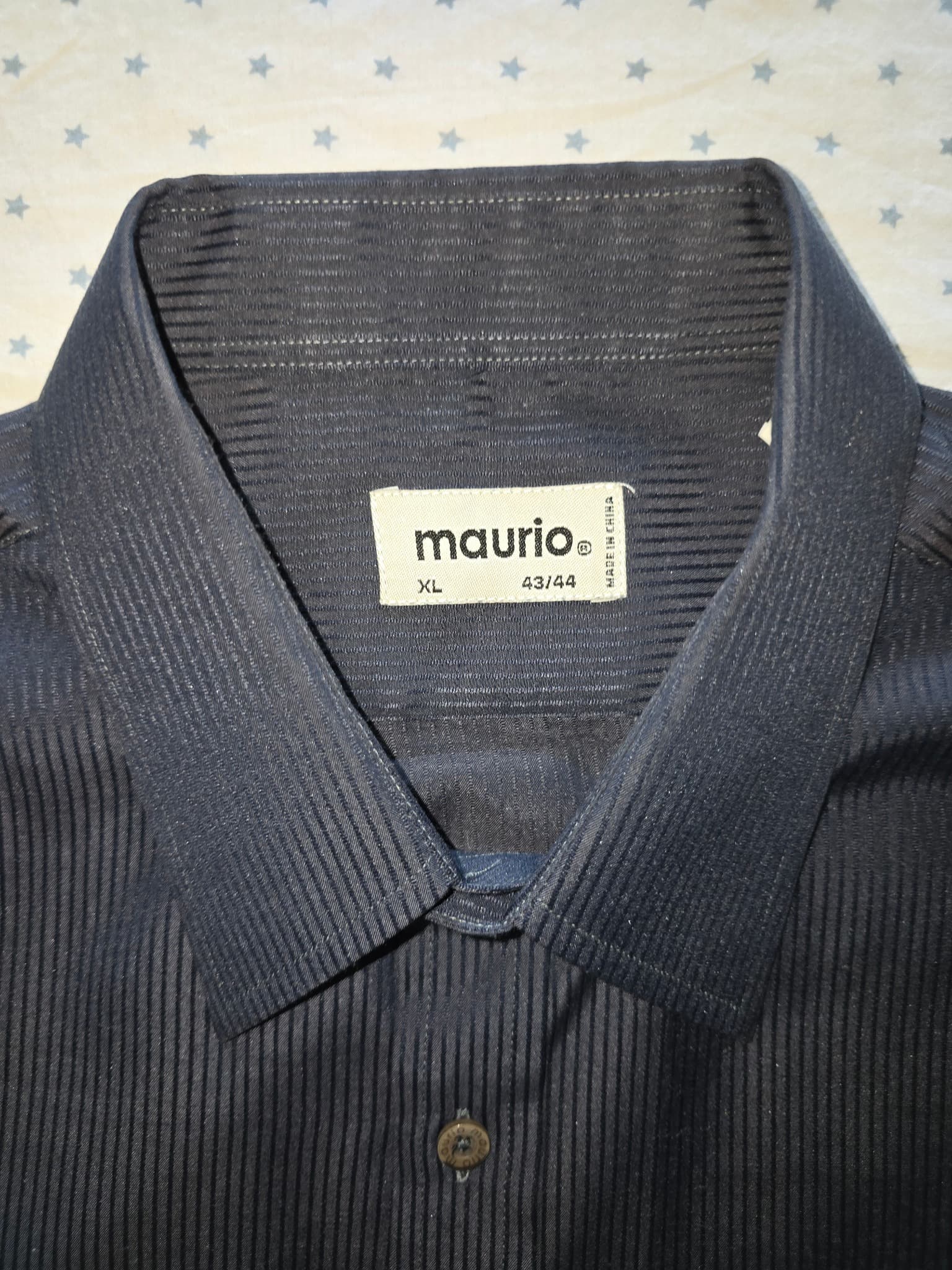 Maurio Dress Shirt Pinstripe Button-Down Black Men's XL — photo 5 of 7