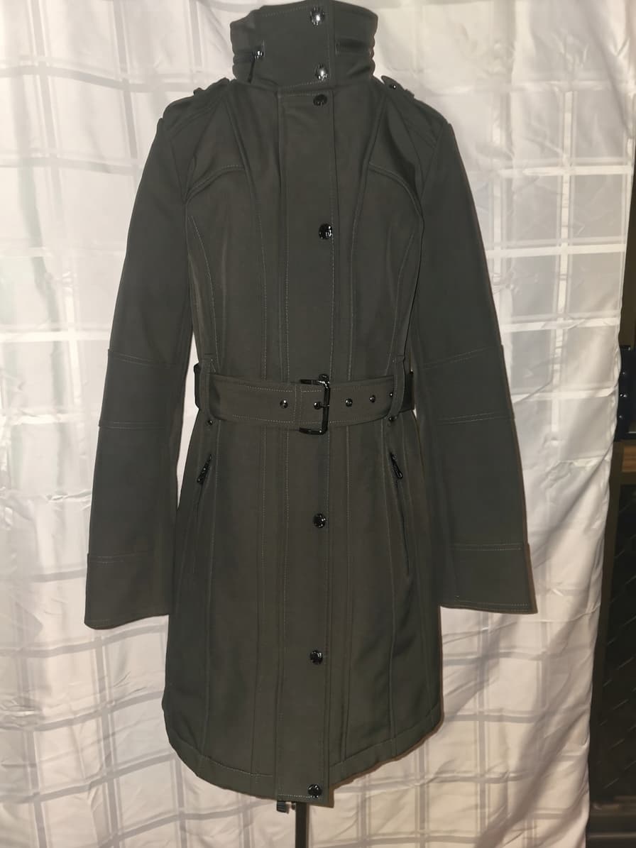 MICHAEL MICHAEL KORS Softshell Trench Coat Belted Black Women's S — photo 1 of 12