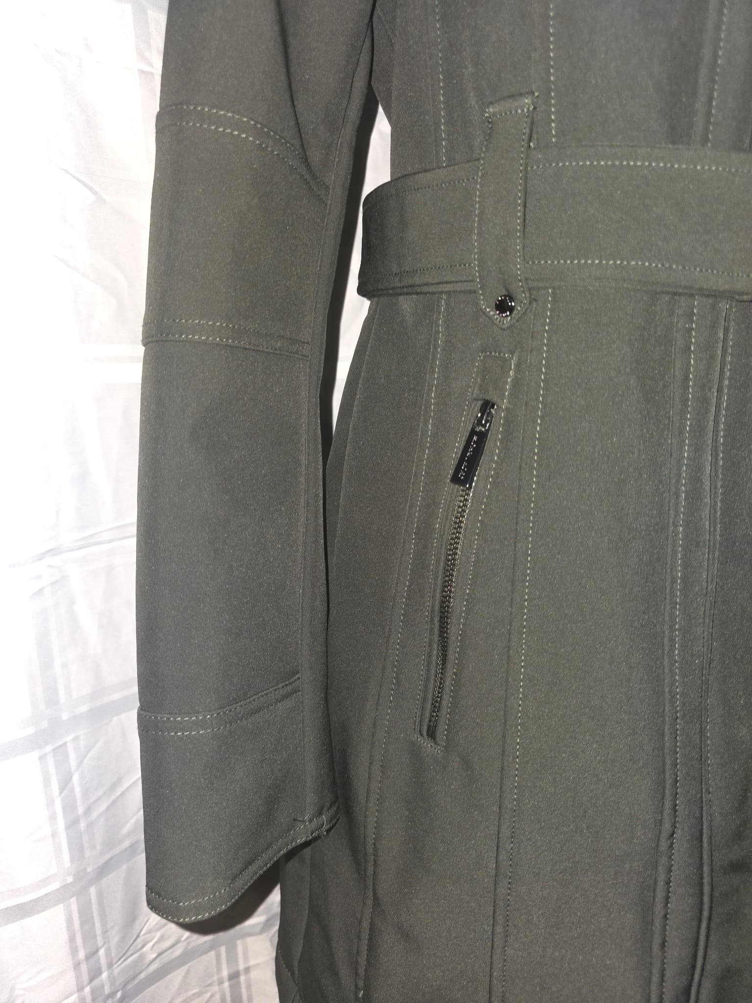 MICHAEL MICHAEL KORS Softshell Trench Coat Belted Black Women's S — photo 3 of 12