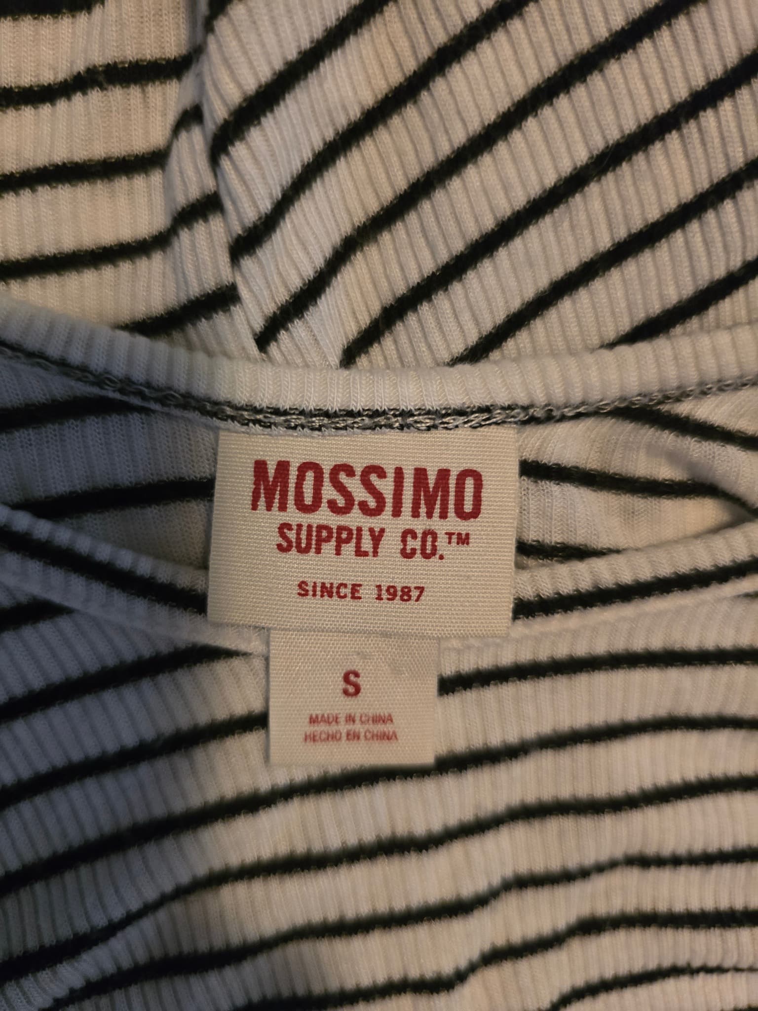 Mossimo Supply Co. Tank Top Ribbed Striped Black and White Women's S — photo 4 of 5