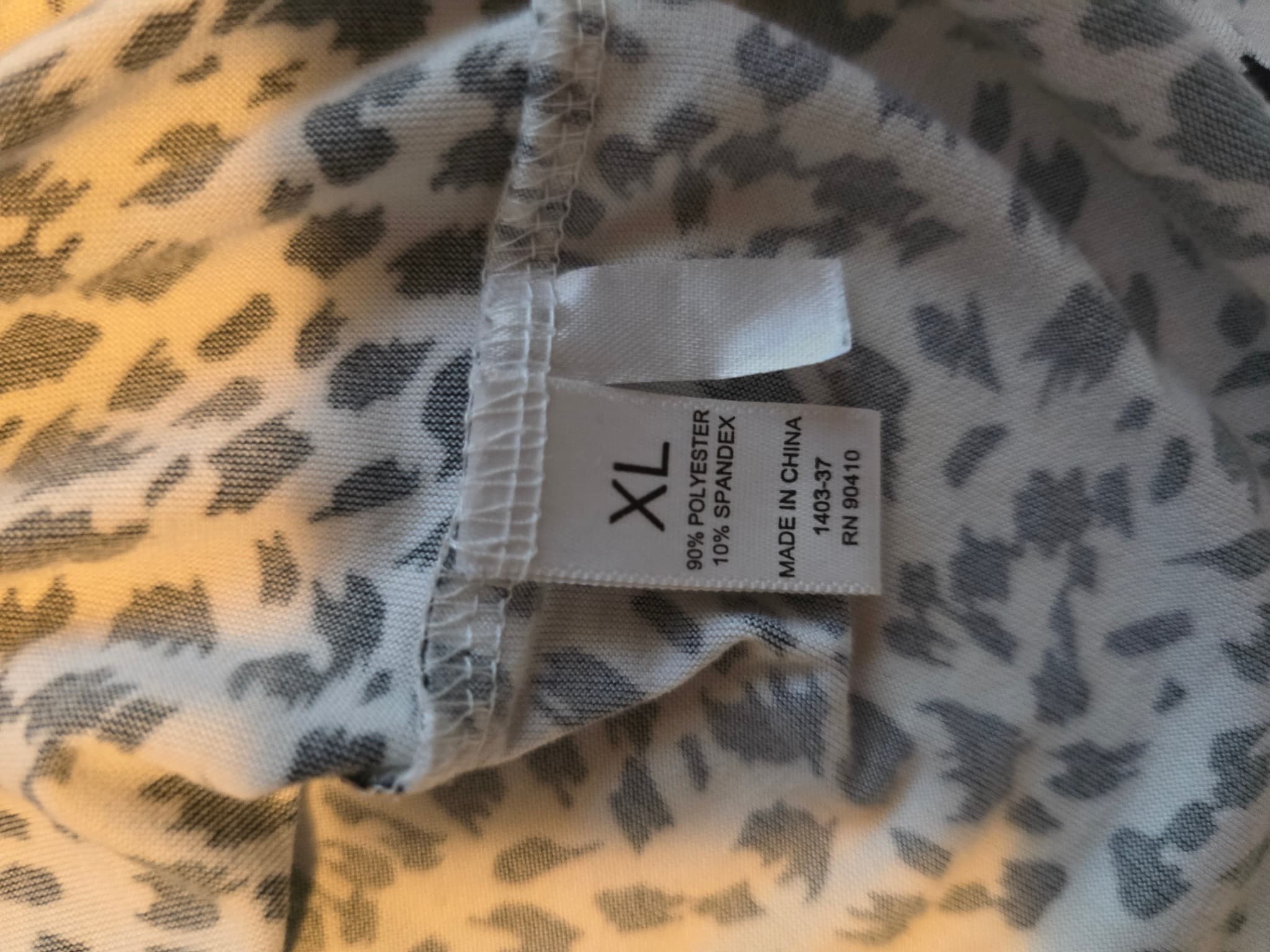 Nicole Miller Pajama Top Animal Print Button-Down Black and White Women's XL — photo 5 of 5
