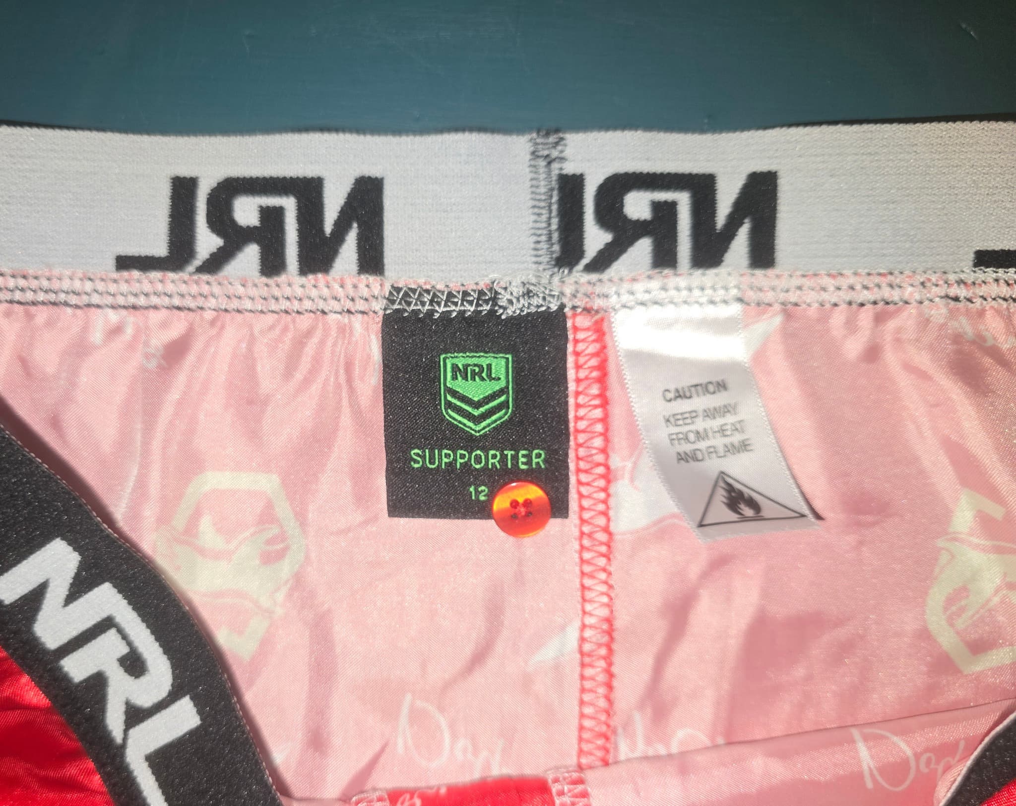NRL Boxer Shorts Dolphins Logo Satin Red Unisex 12 — photo 2 of 3