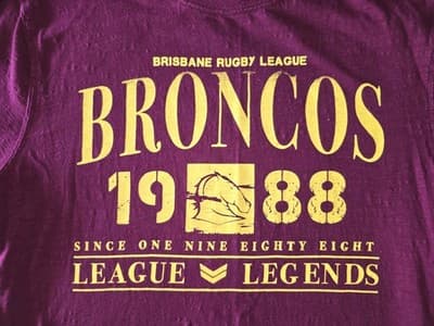 NRL Brisbane Broncos 1988 League Legends T-Shirt Maroon Men's M — photo 2 of 3