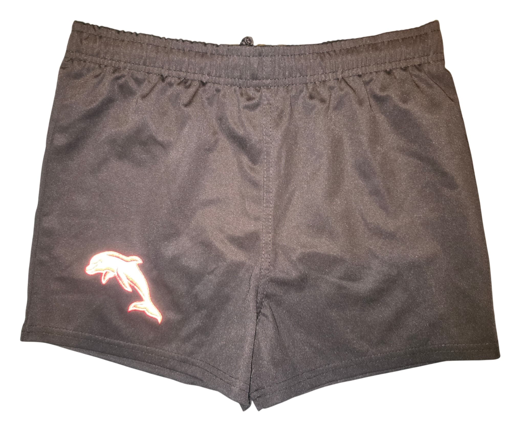 NRL Dolphins Athletic Shorts Embroidered Logo Black Unisex 12 — photo 1 of 4