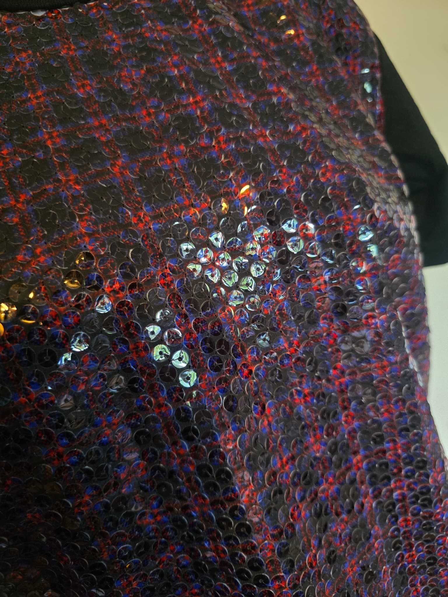 NWT Prada FW2016 Runway Sequin Plaid Patchwork Jersey Top - Size M — photo 2 of 15