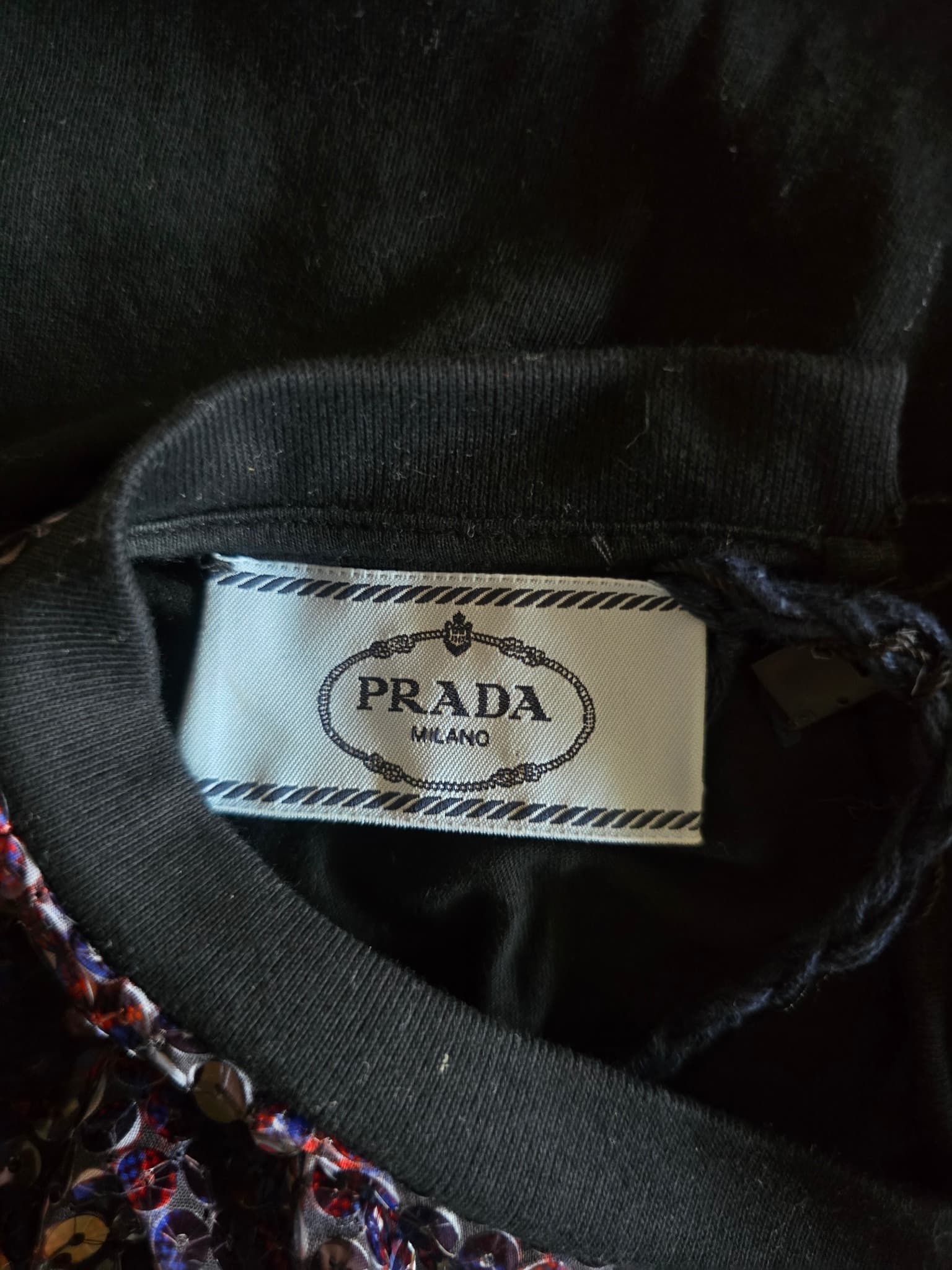 NWT Prada FW2016 Runway Sequin Plaid Patchwork Jersey Top - Size M — photo 6 of 15