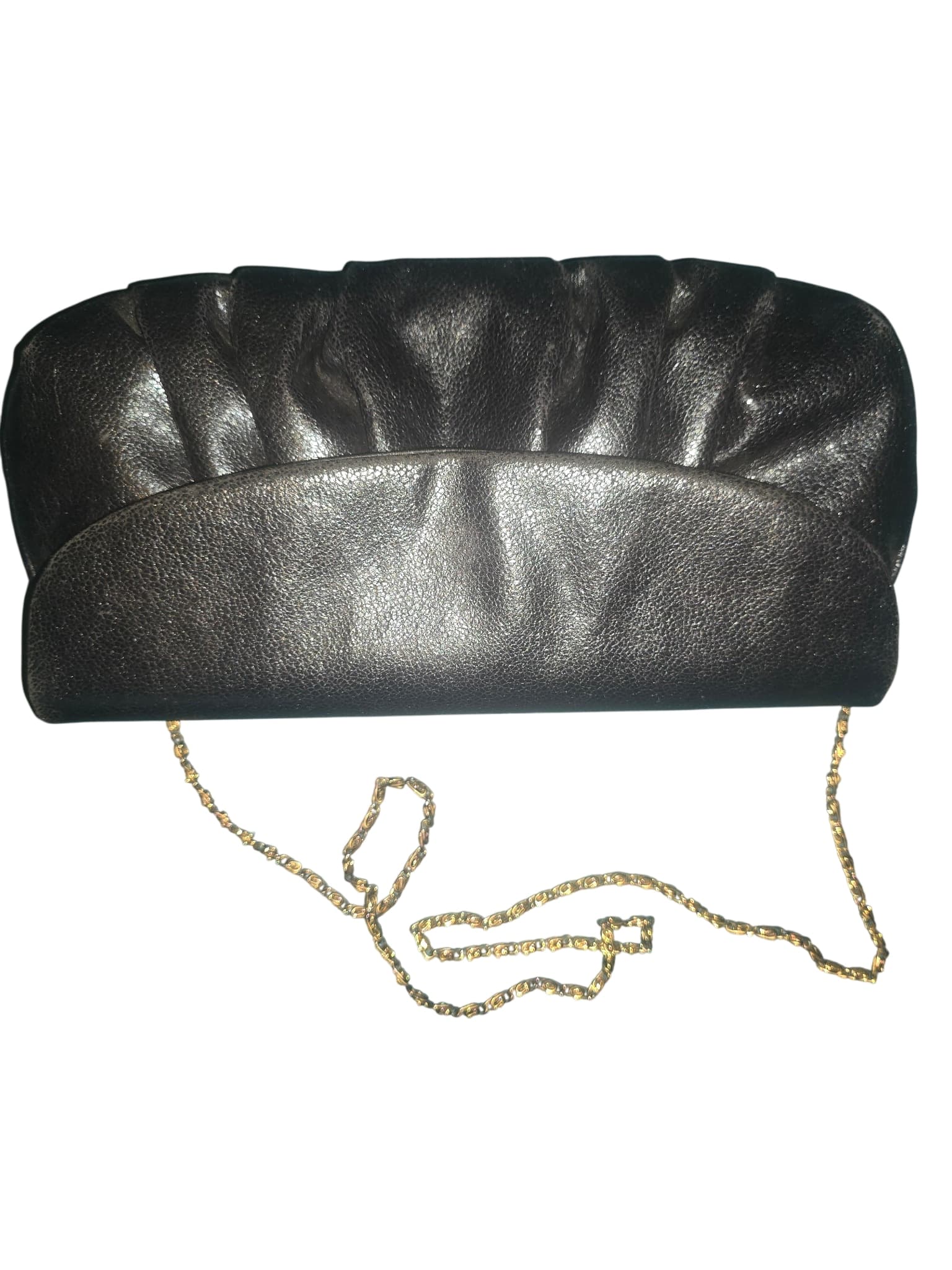 Olga Berg Evening Clutch Pleated Design Black Women's — photo 1 of 3