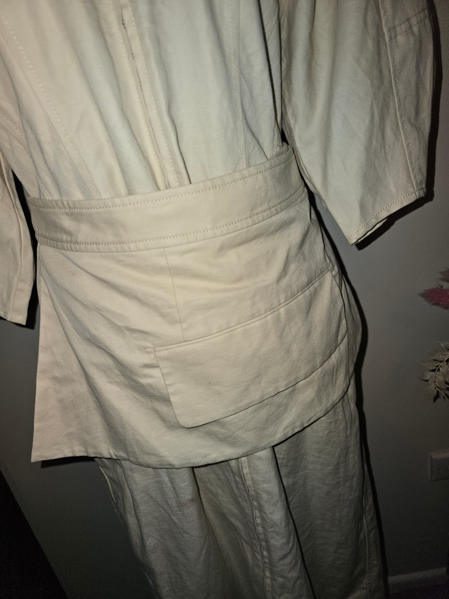Oroton Utility Dress Peplum Waist Cream Women's 12 — photo 2 of 7
