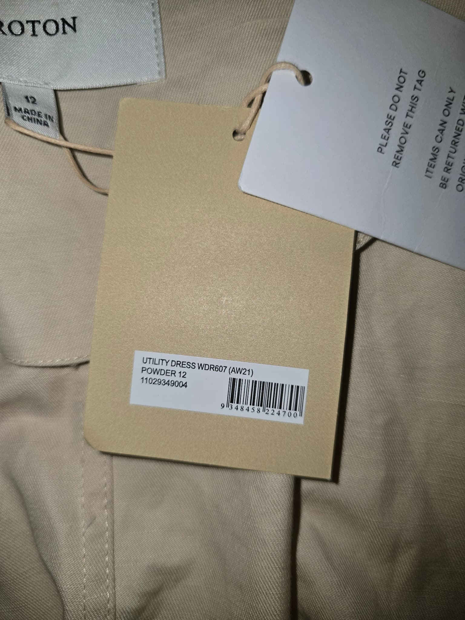 Oroton Utility Dress Peplum Waist Cream Women's 12 — photo 5 of 7