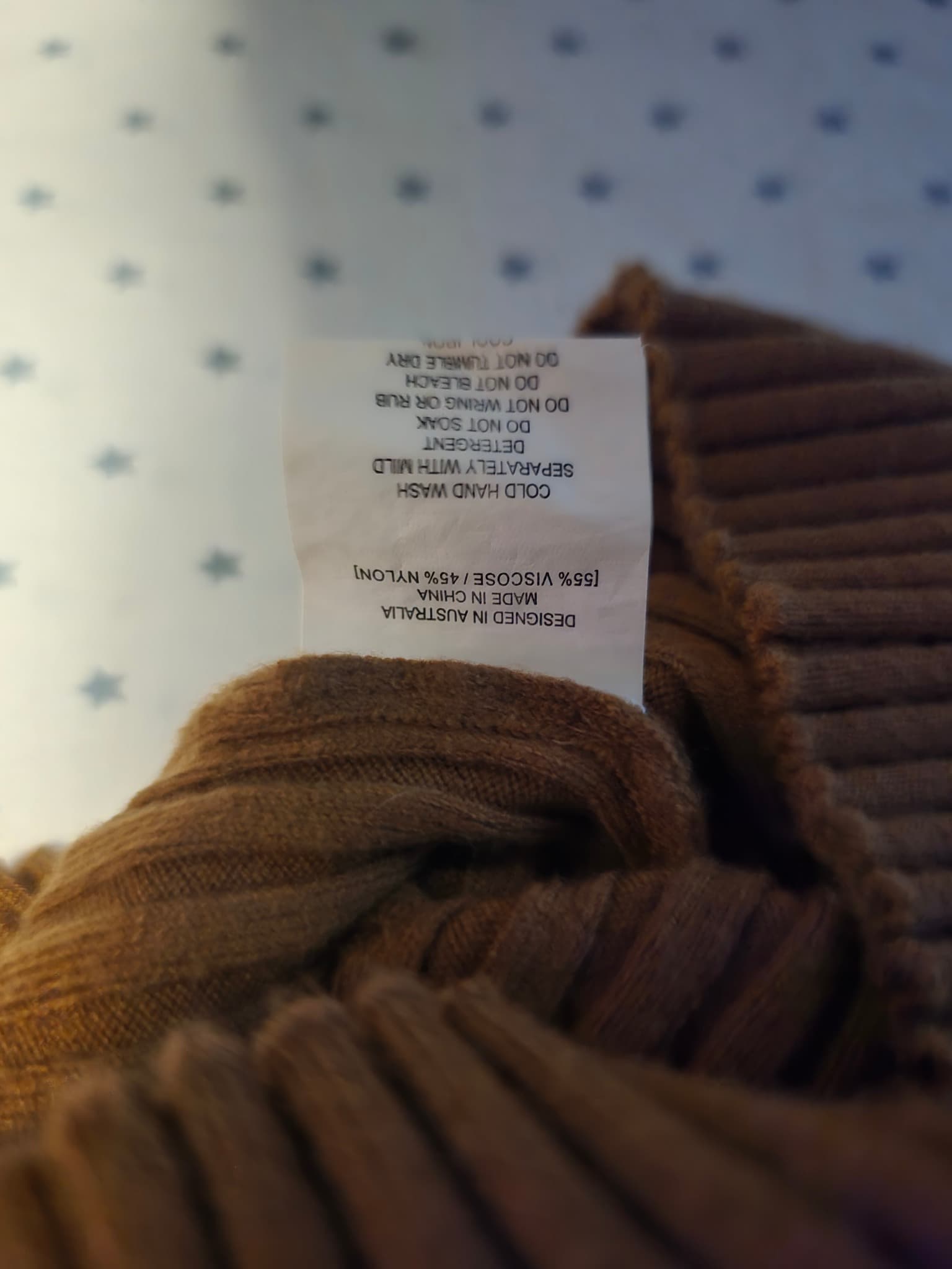 Paper Heart Long Sleeve Top Twist Front Ribbed Brown Women's 8 — photo 4 of 4