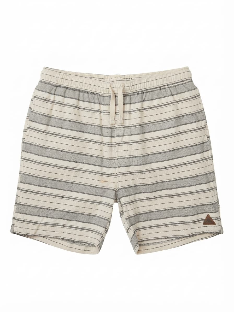 Park Striped Elastic Waist Shorts Cream Grey Men's XL — photo 1 of 5