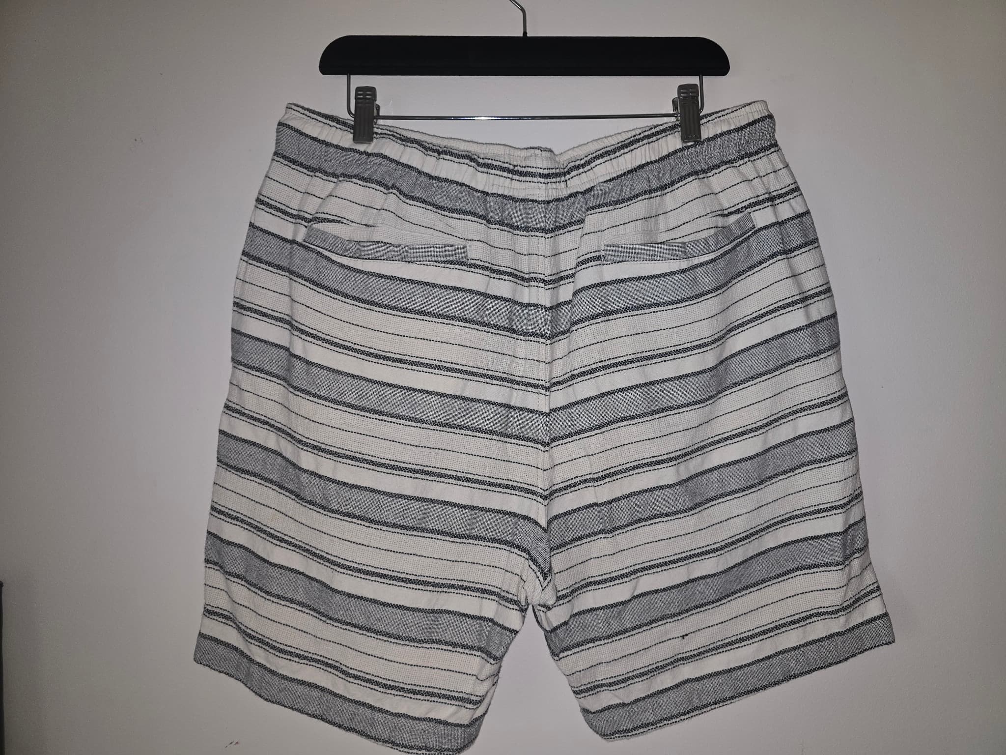 Park Striped Elastic Waist Shorts Cream Grey Men's XL — photo 4 of 5