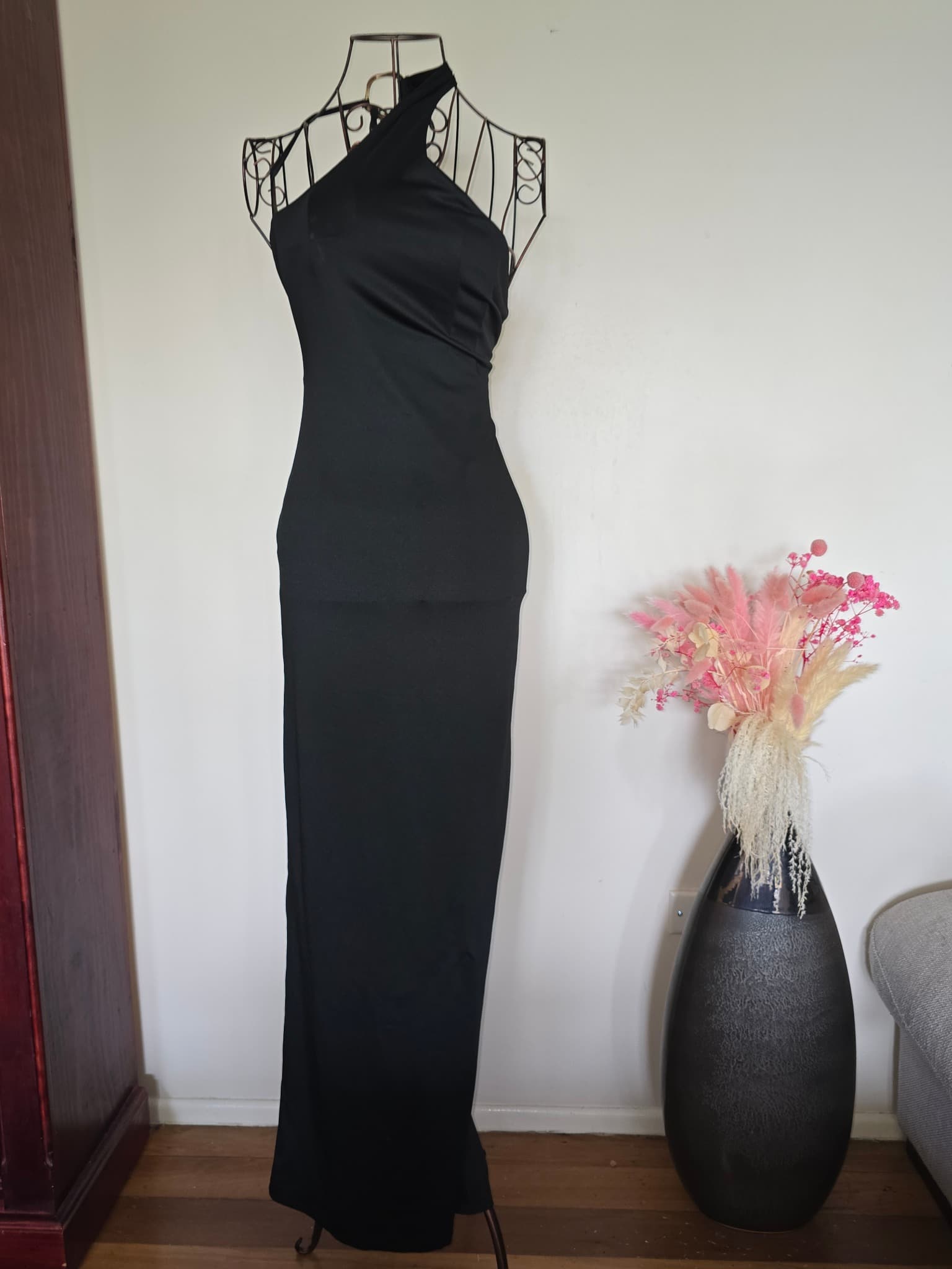 Peppermayo Maxi Dress Asymmetrical Halter Neck Black Women's 10 — photo 2 of 6