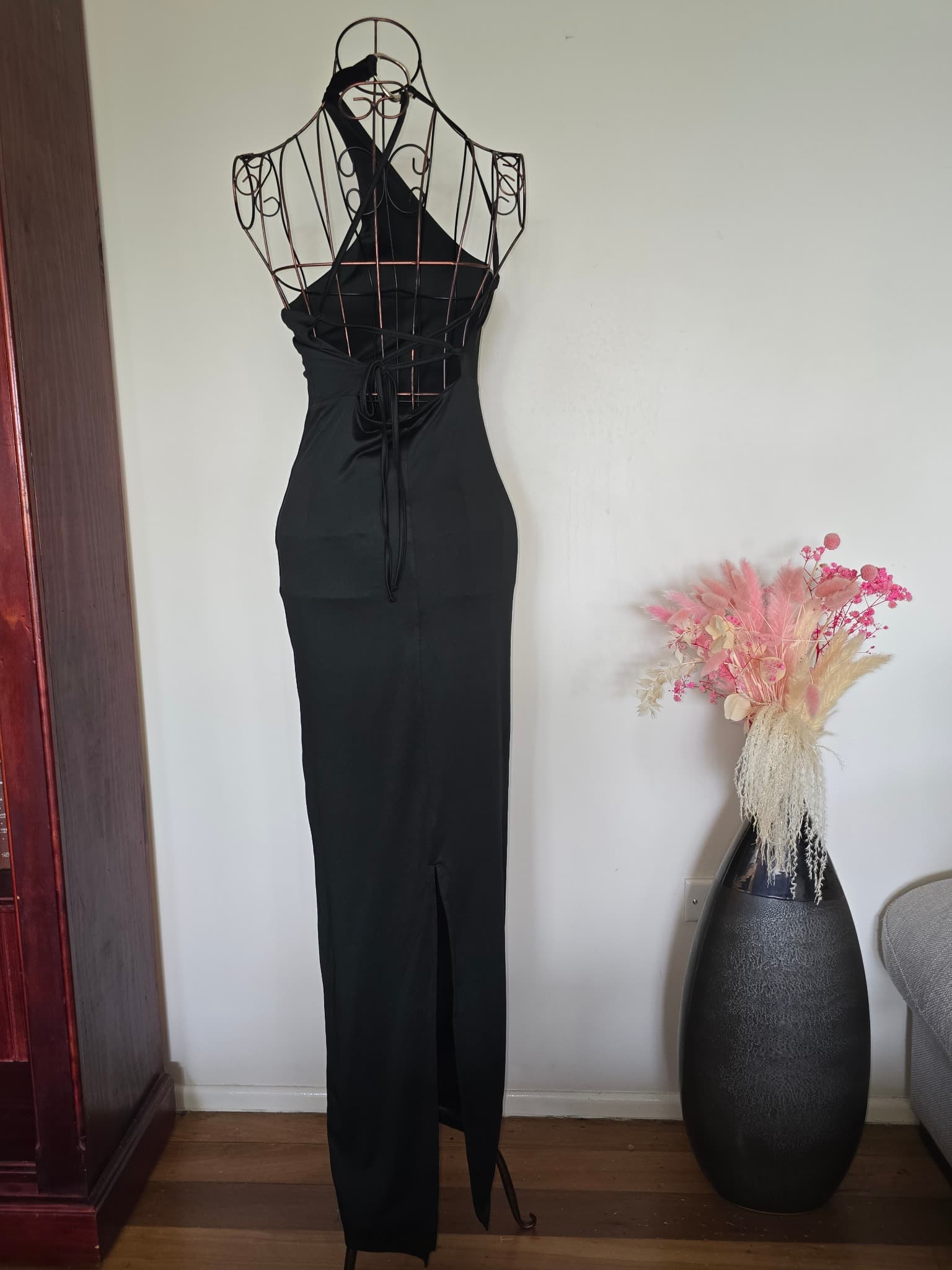 Peppermayo Maxi Dress Asymmetrical Halter Neck Black Women's 10 — photo 3 of 6