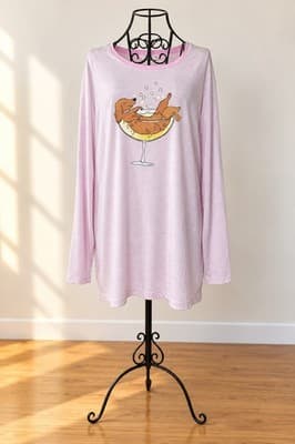 Peter Alexander Long Sleeve Pyjama Top Dachshund Print Pink Women's 2XL — photo 1 of 5