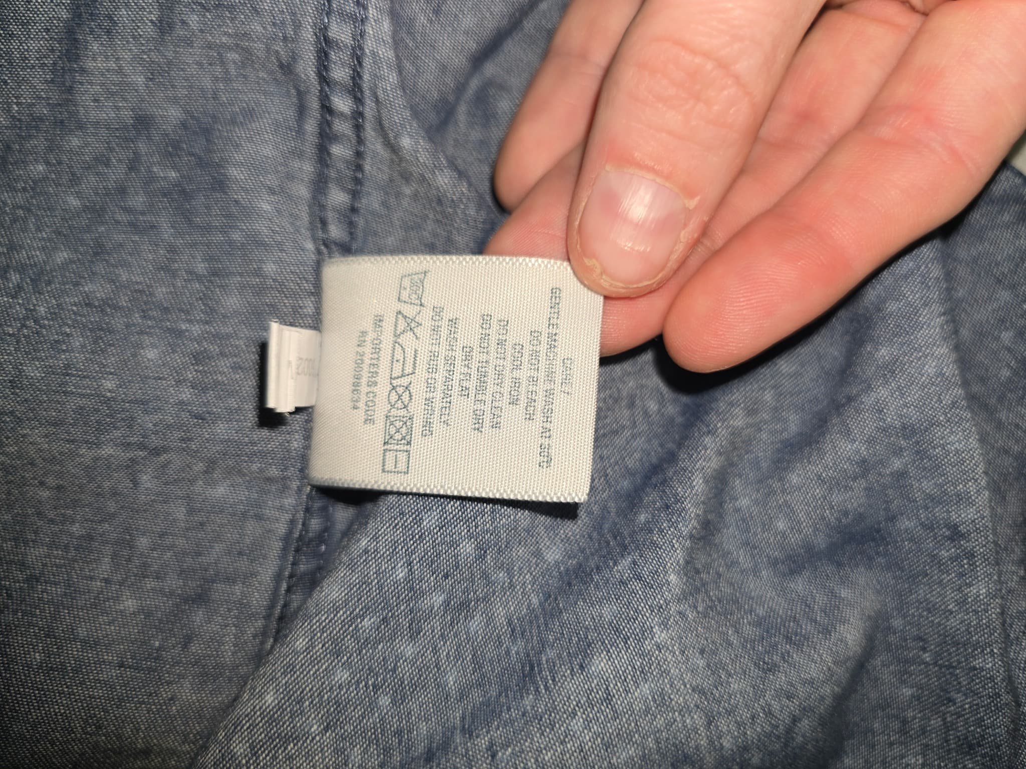POLO Button-Down Shirt Polka Dot Denim Blue Men's M — photo 5 of 8