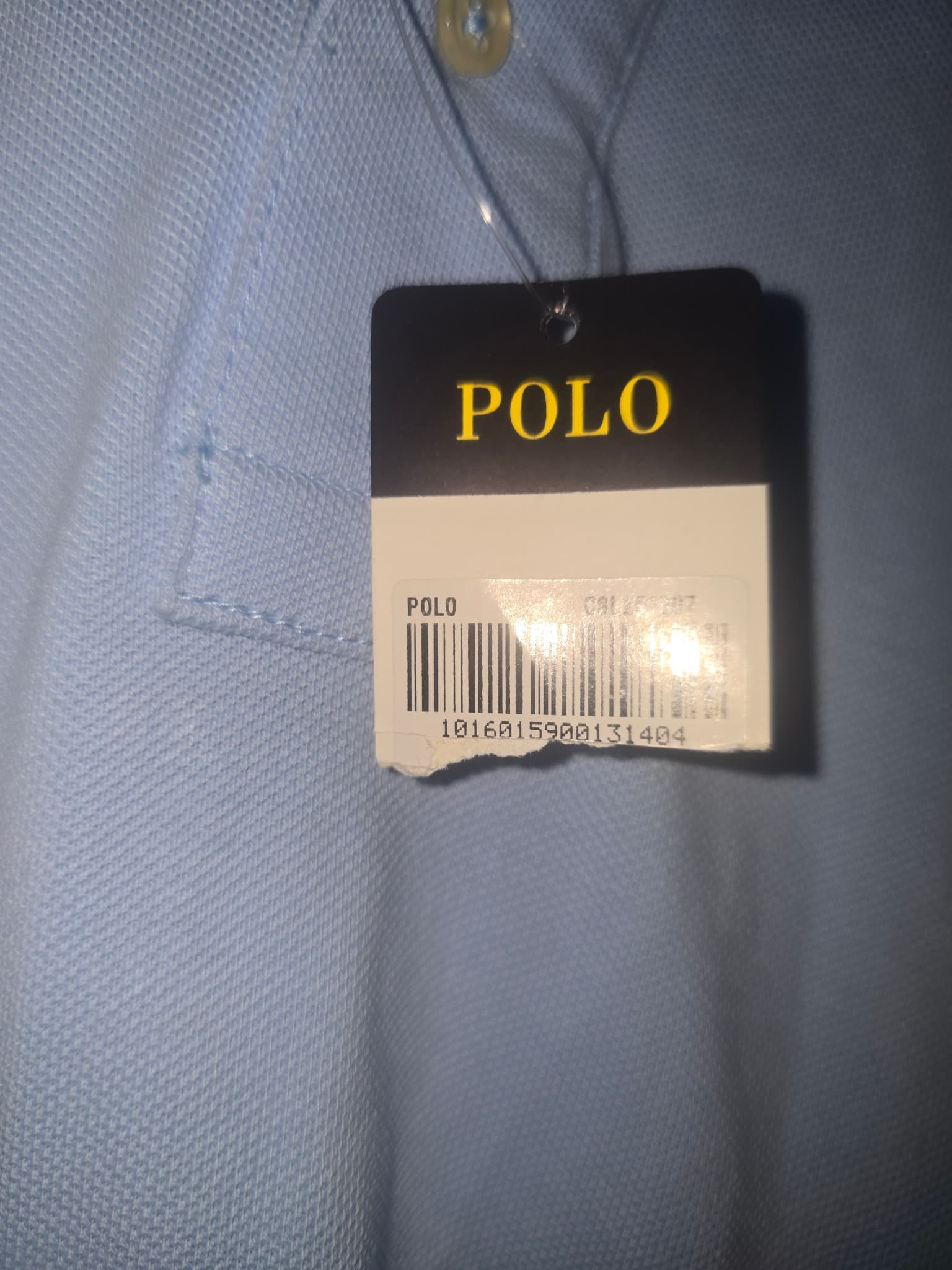 POLO Custom Fit Mesh Polo Shirt Embroidered Logo Light Blue Men's XL — photo 2 of 5