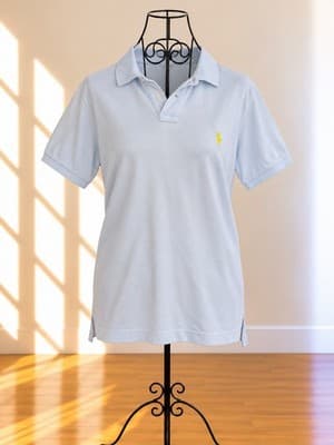Polo Ralph Lauren Custom Slim Fit Polo Shirt Embroidered Logo Light Blue Men's 2XL — photo 1 of 4