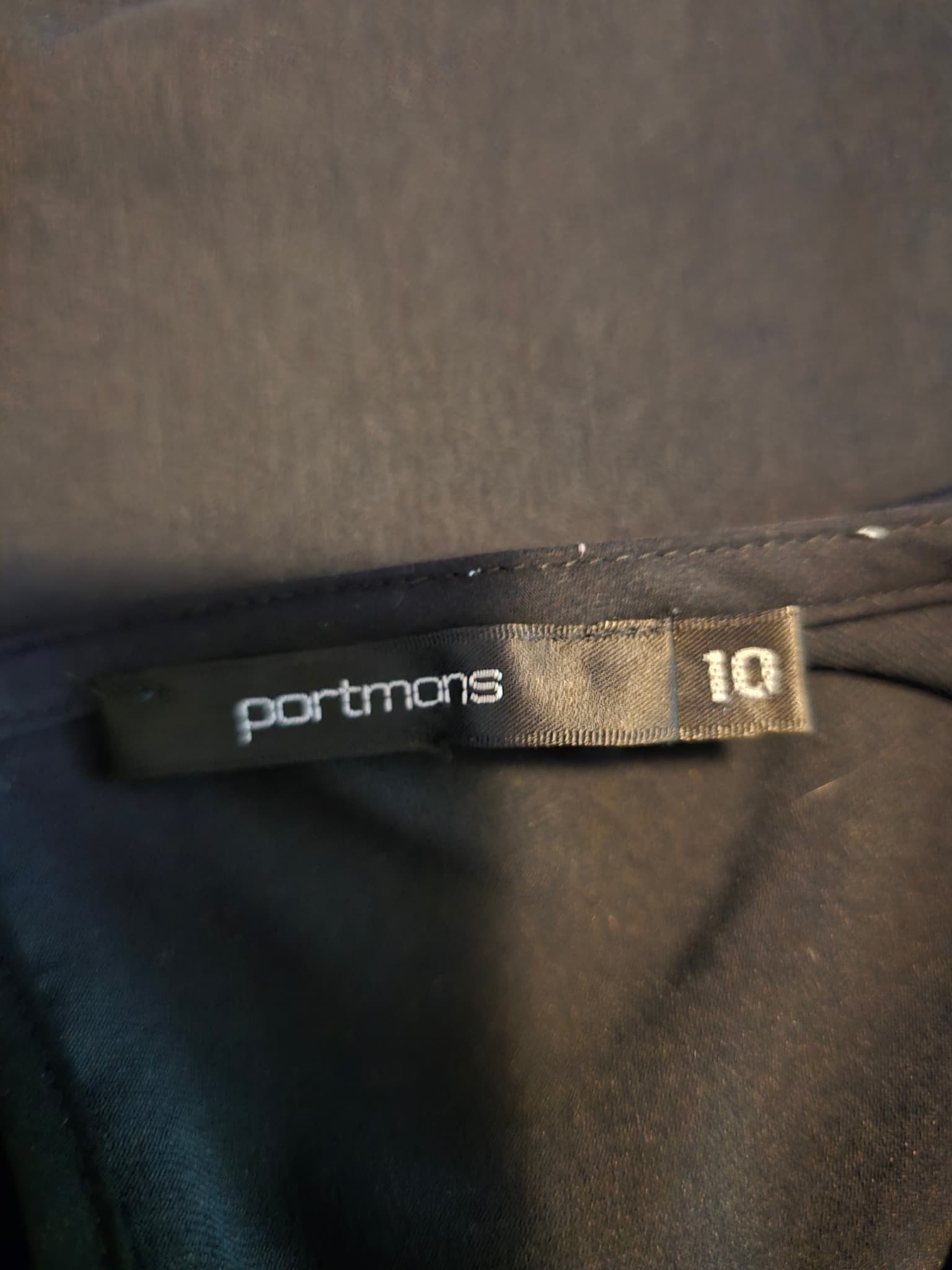 Portmans Blouse Pleated Flutter Sleeve Black Women's 10 — photo 3 of 4