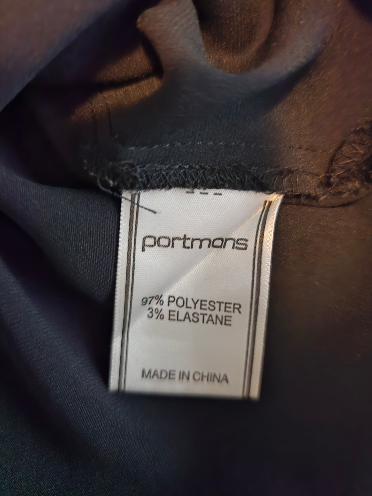 Portmans Blouse Pleated Flutter Sleeve Black Women's 10 — photo 4 of 4