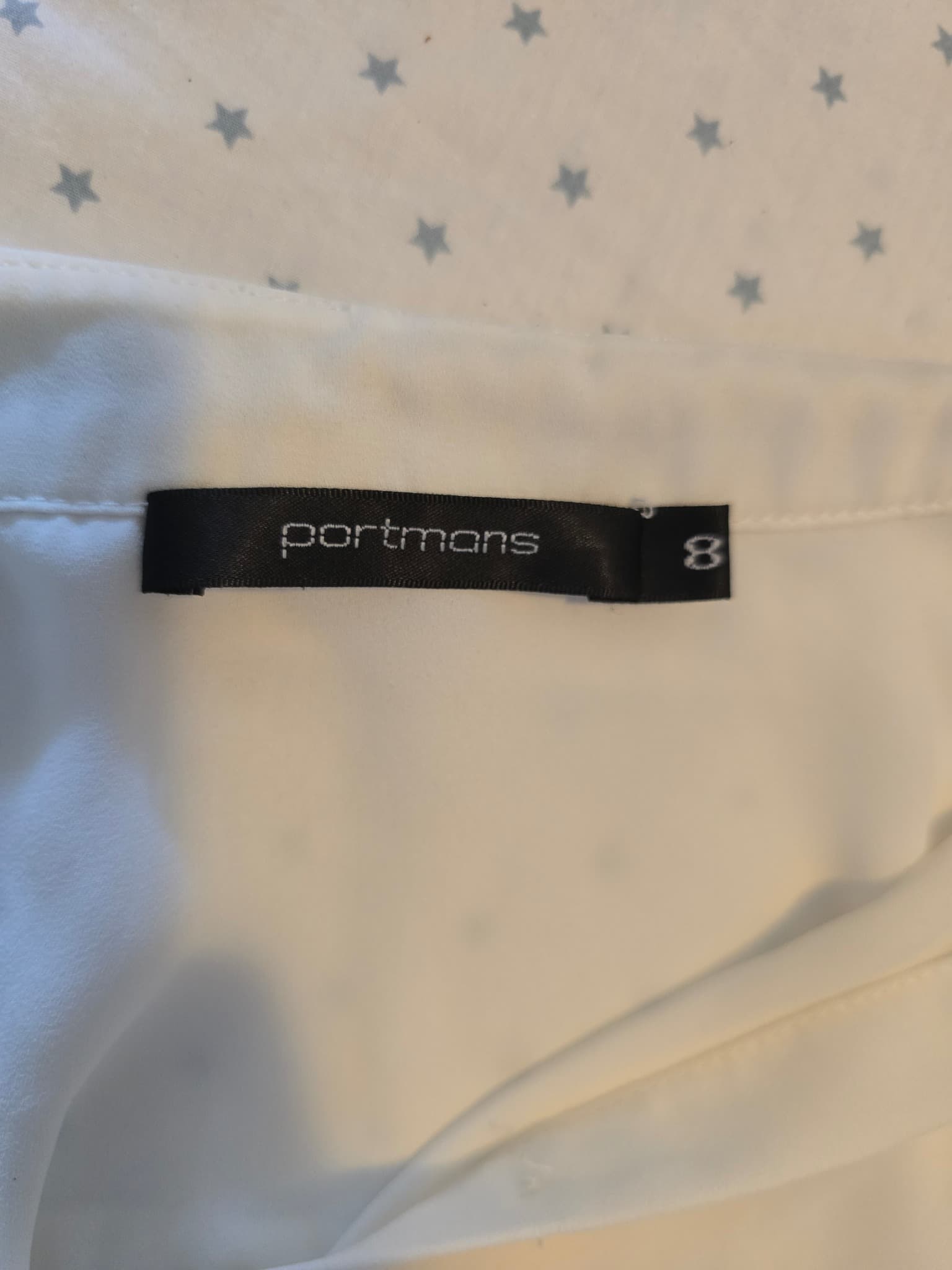 Portmans Button-Down Blouse With Piping And Bow Tie White Women's 8 — photo 3 of 5