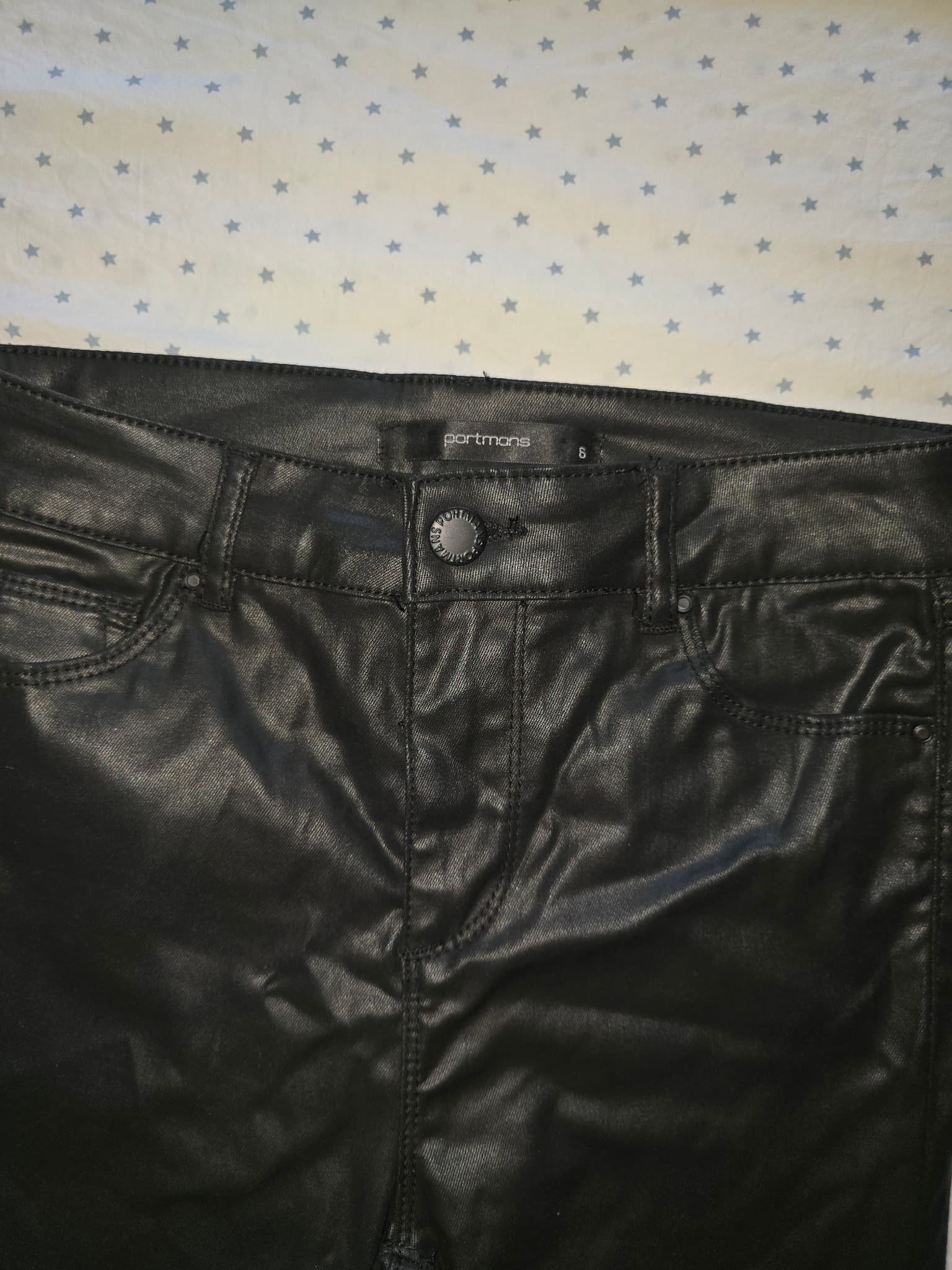 Portmans Skinny Jeans Coated Finish Black Women's 6 — photo 2 of 5