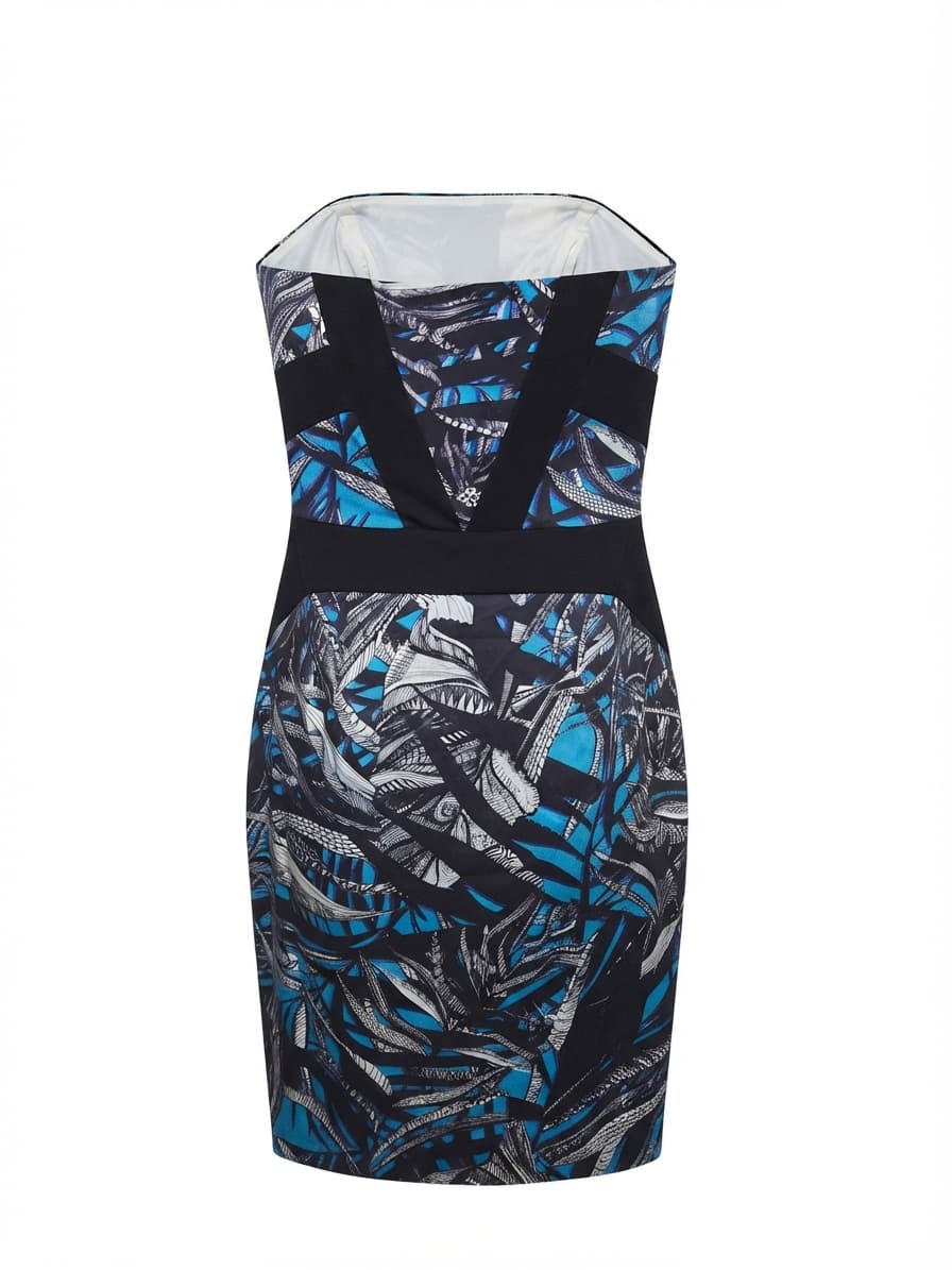 Portmans Strapless Bodycon Dress Abstract Print Multicolour Women's 10 — photo 1 of 4