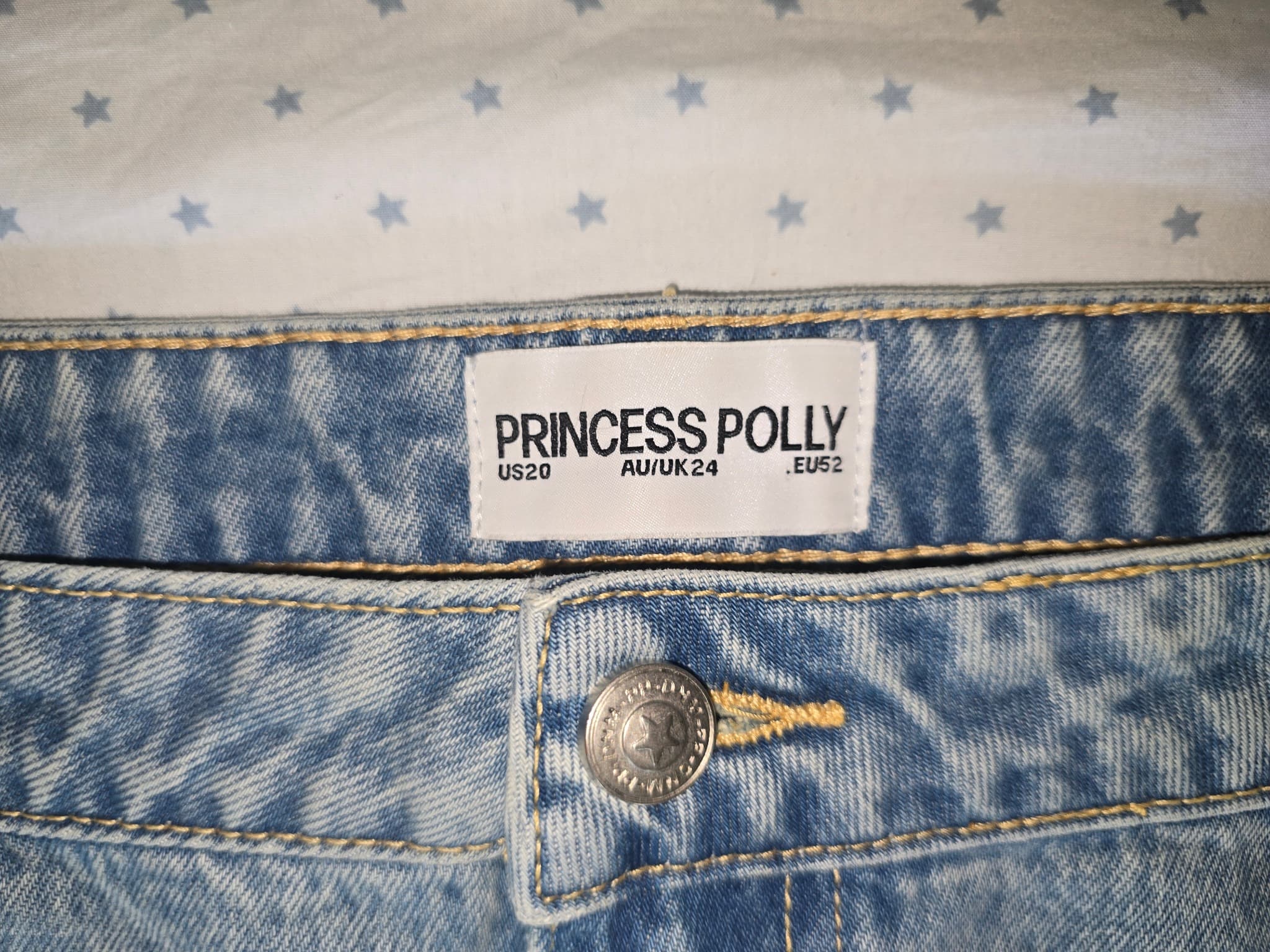 Princess Polly Denim Cargo Mini Skirt Light Wash Blue Women's 24 — photo 2 of 5