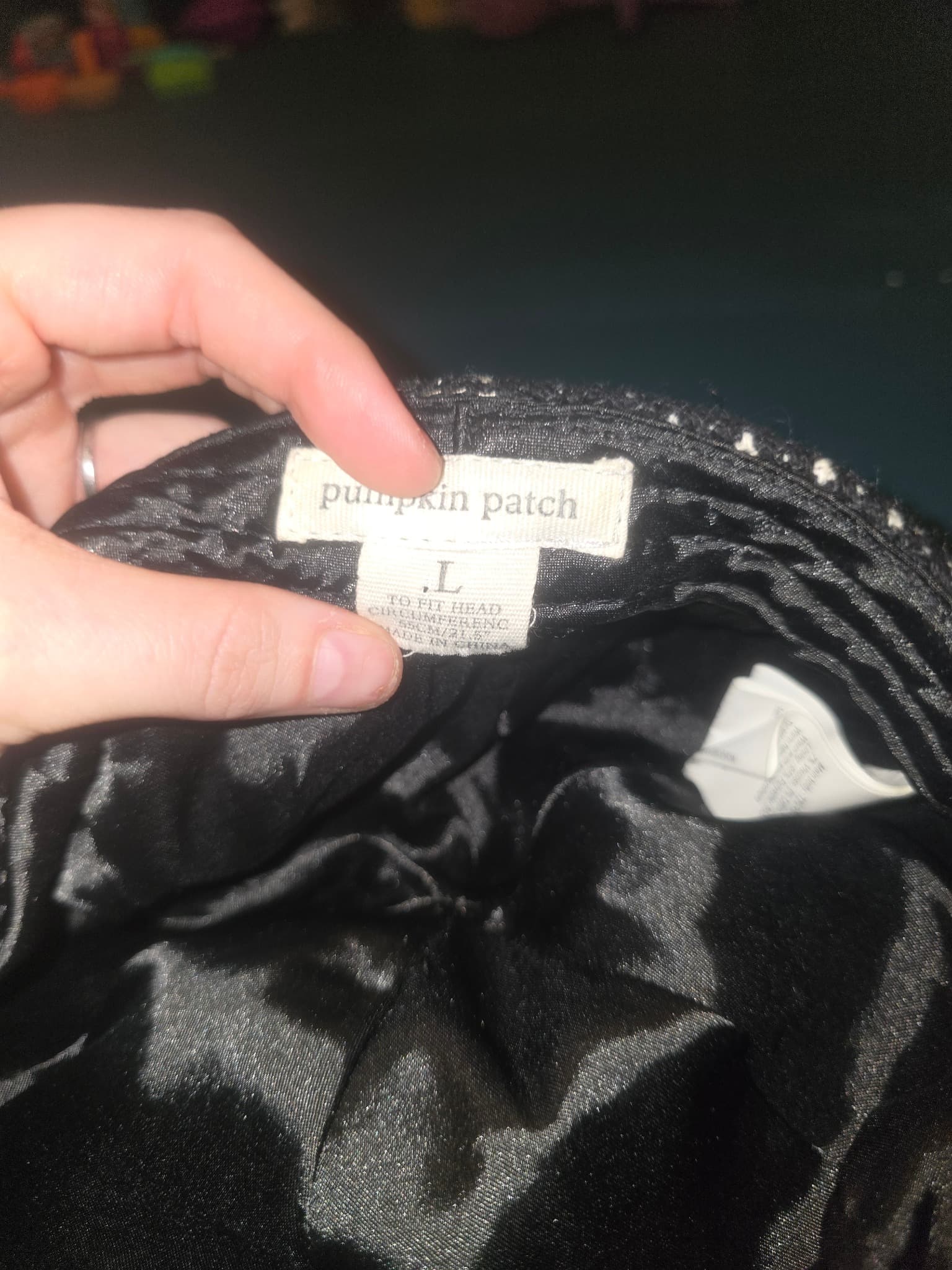 Pumpkin Patch Newsboy Cap Polka Dot Rhinestone Black and White Women's L — photo 3 of 4
