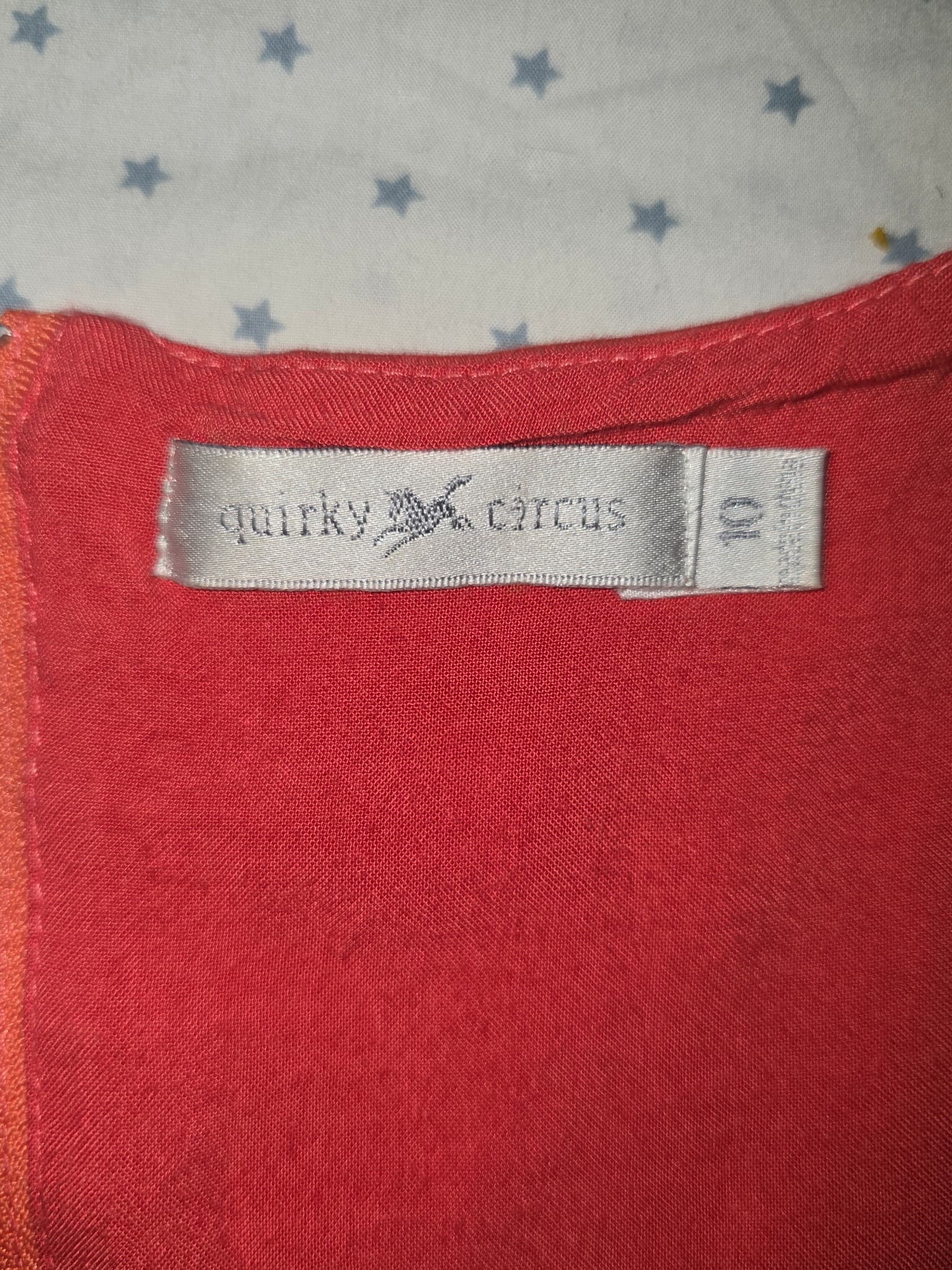 Quirky Circus Embroidered Sleeveless Fit and Flare Dress Coral Pink Women's 10 — photo 2 of 4