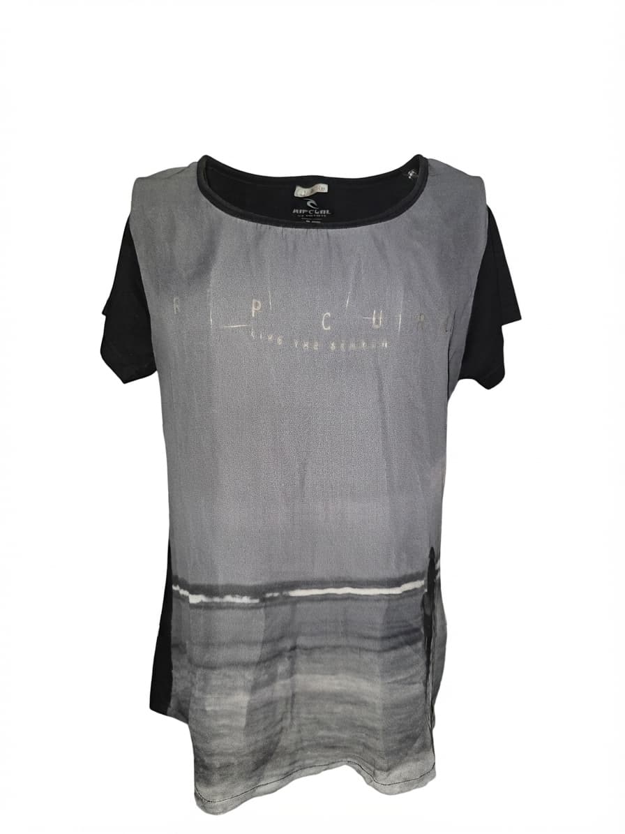 Rip Curl Graphic T-Shirt Live The Search Black Grey Women's 10 — photo 1 of 5