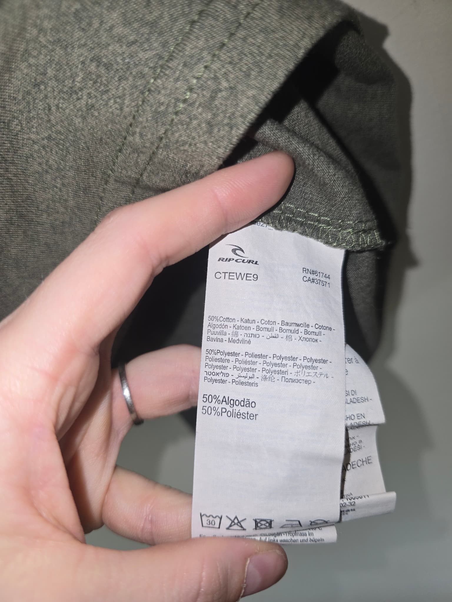 Ripcurl Pocket T-Shirt Heathered Green Men's M — photo 5 of 6