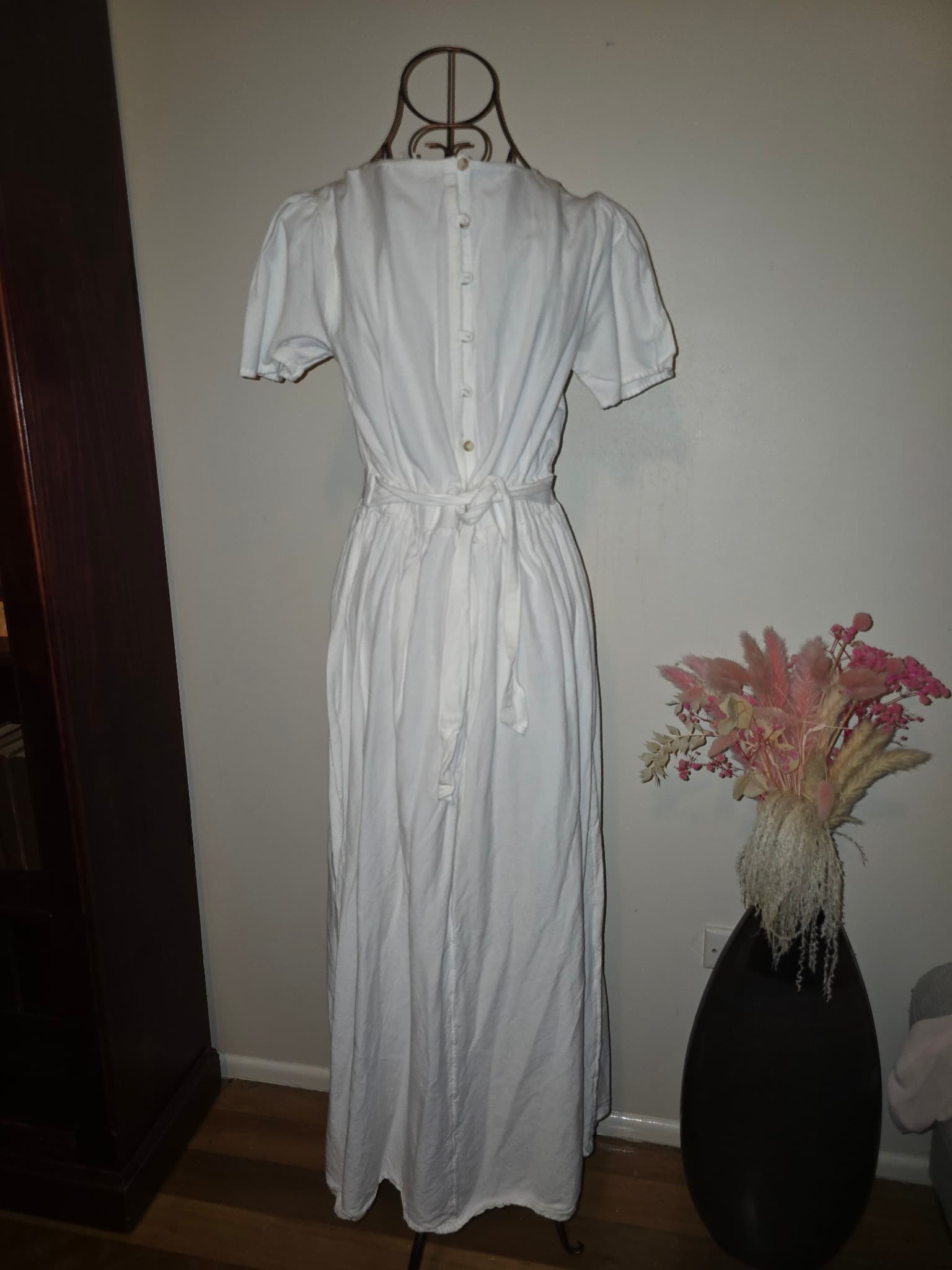 Roxy Maxi Dress V-Neck Front Slit White Women's S — photo 4 of 4