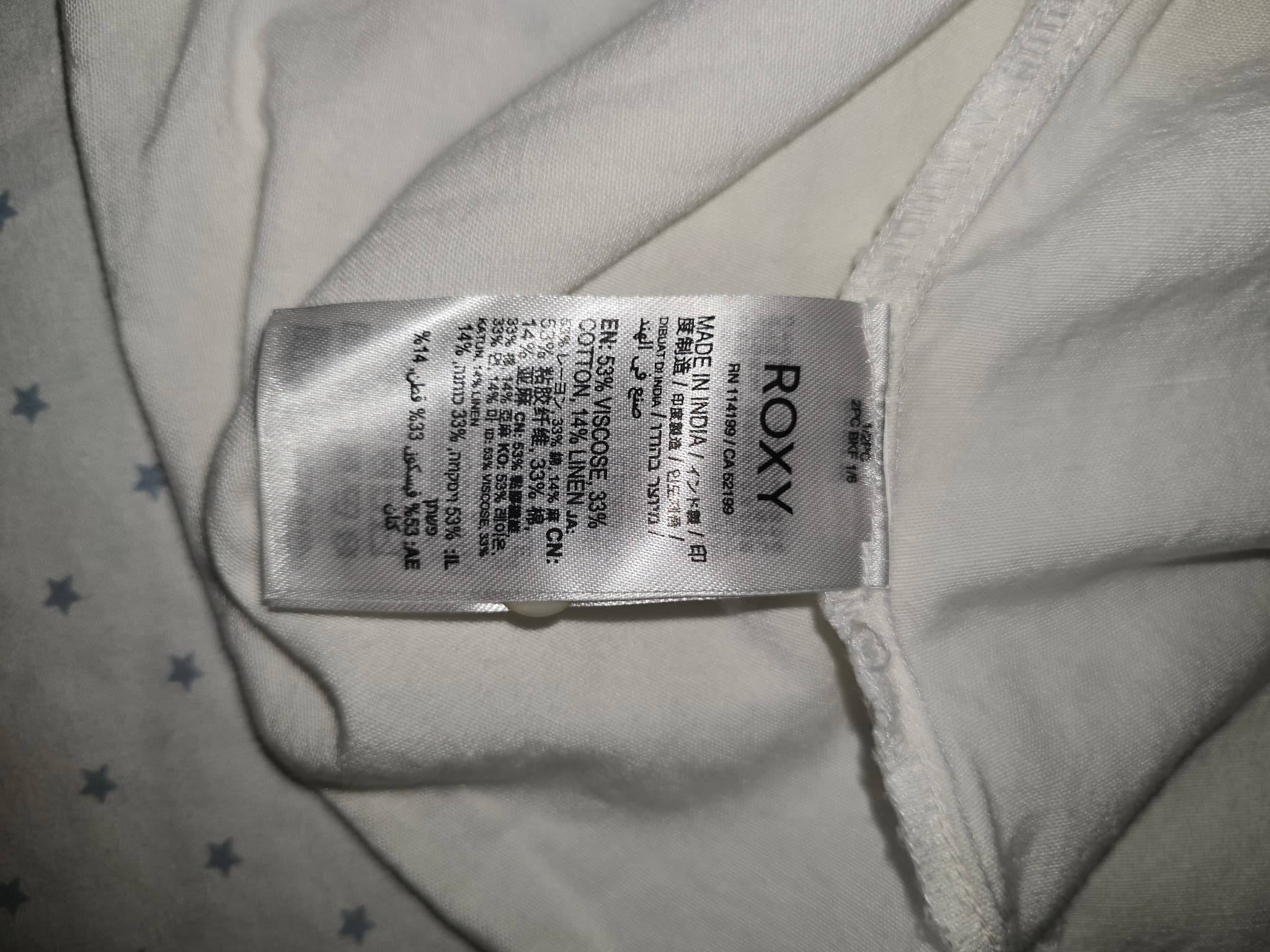 Roxy Maxi Dress V-Neck Front Slit White Women's S — photo 3 of 4