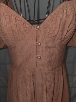 Ruby Sefy Fit & Flare Dress Square Neck Puff Sleeve Orange Women's 8 — photo 2 of 8