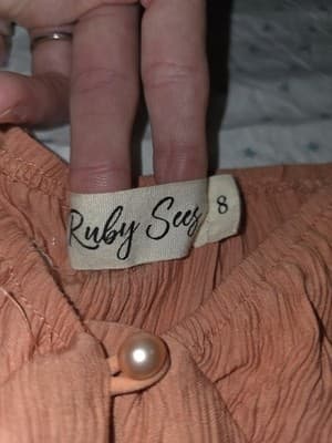 Ruby Sefy Fit & Flare Dress Square Neck Puff Sleeve Orange Women's 8 — photo 4 of 8
