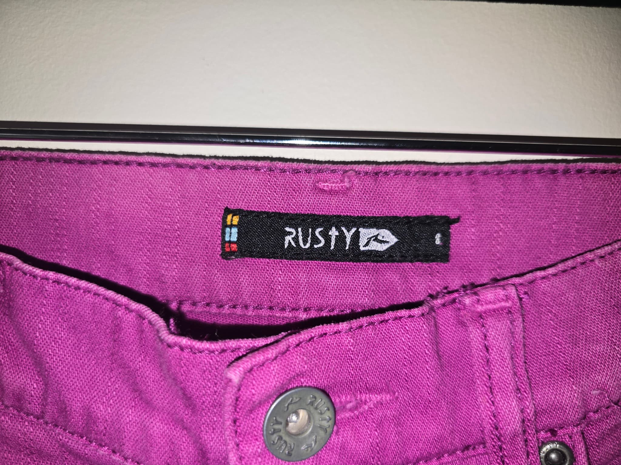 RUSTY Skinny Jeans Ankle Zip Magenta Women's 8 — photo 3 of 8