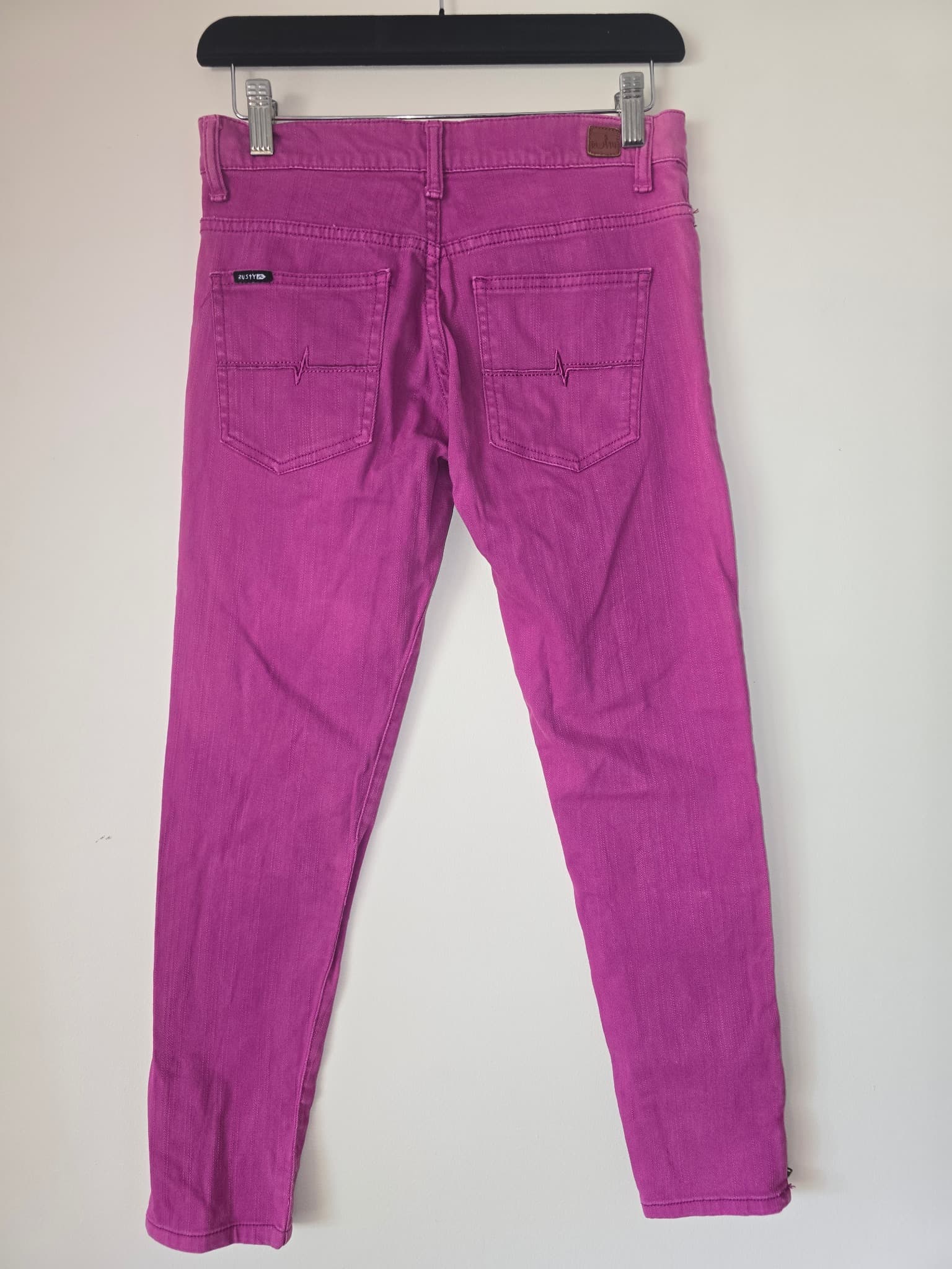 RUSTY Skinny Jeans Ankle Zip Magenta Women's 8 — photo 5 of 8
