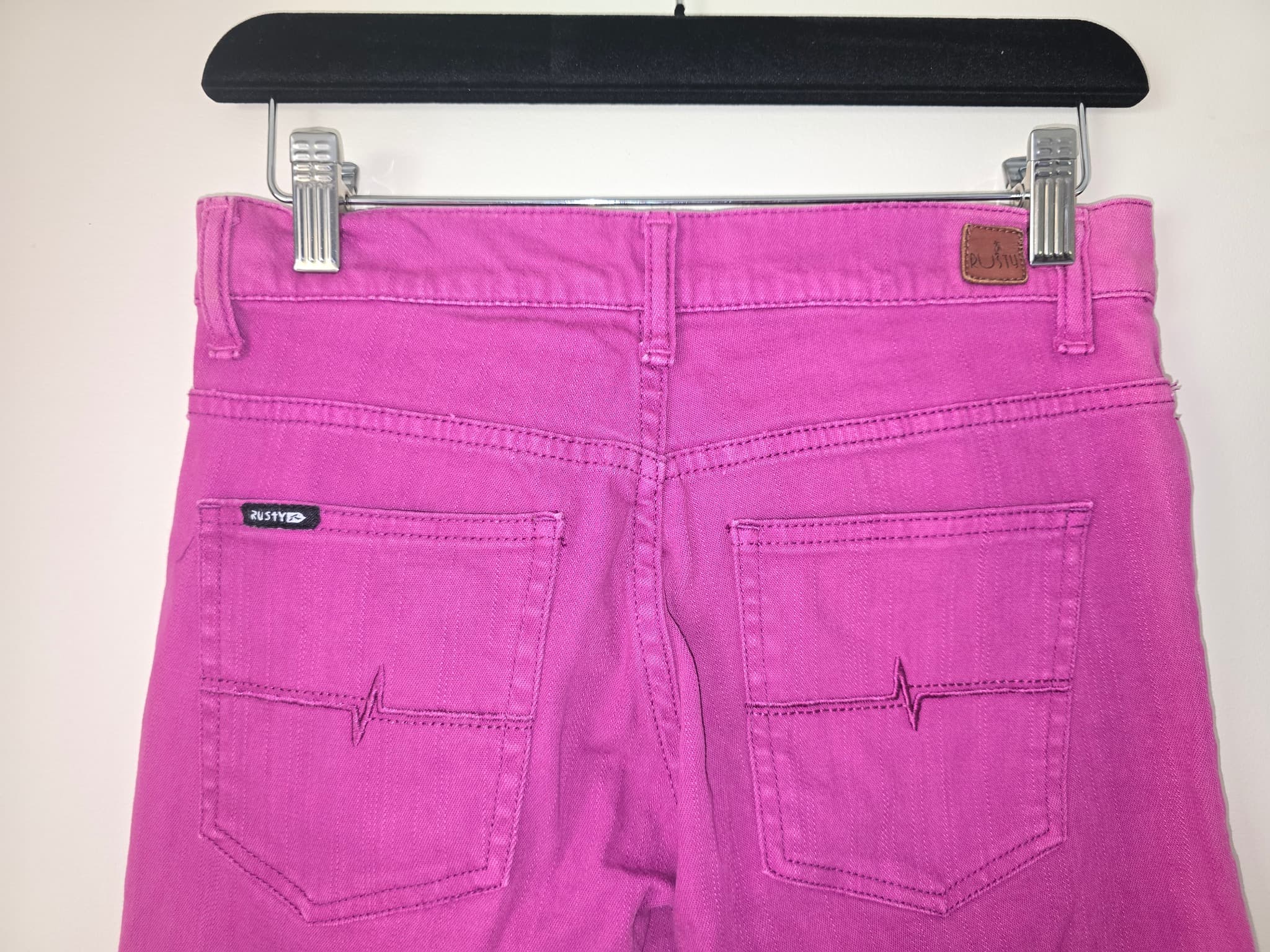 RUSTY Skinny Jeans Ankle Zip Magenta Women's 8 — photo 6 of 8